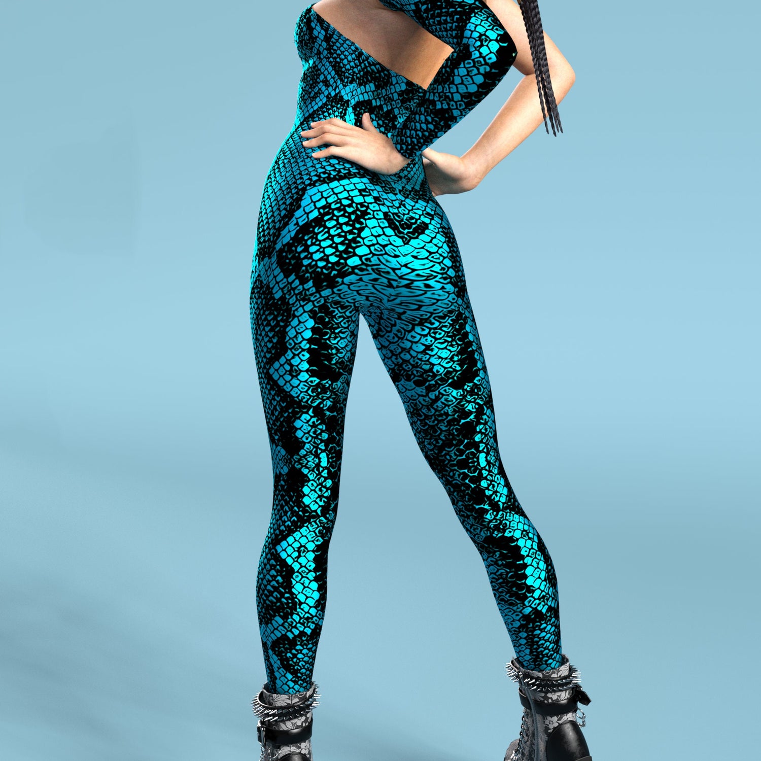 Blue Shan Asymmetrical2 Costume Lycra