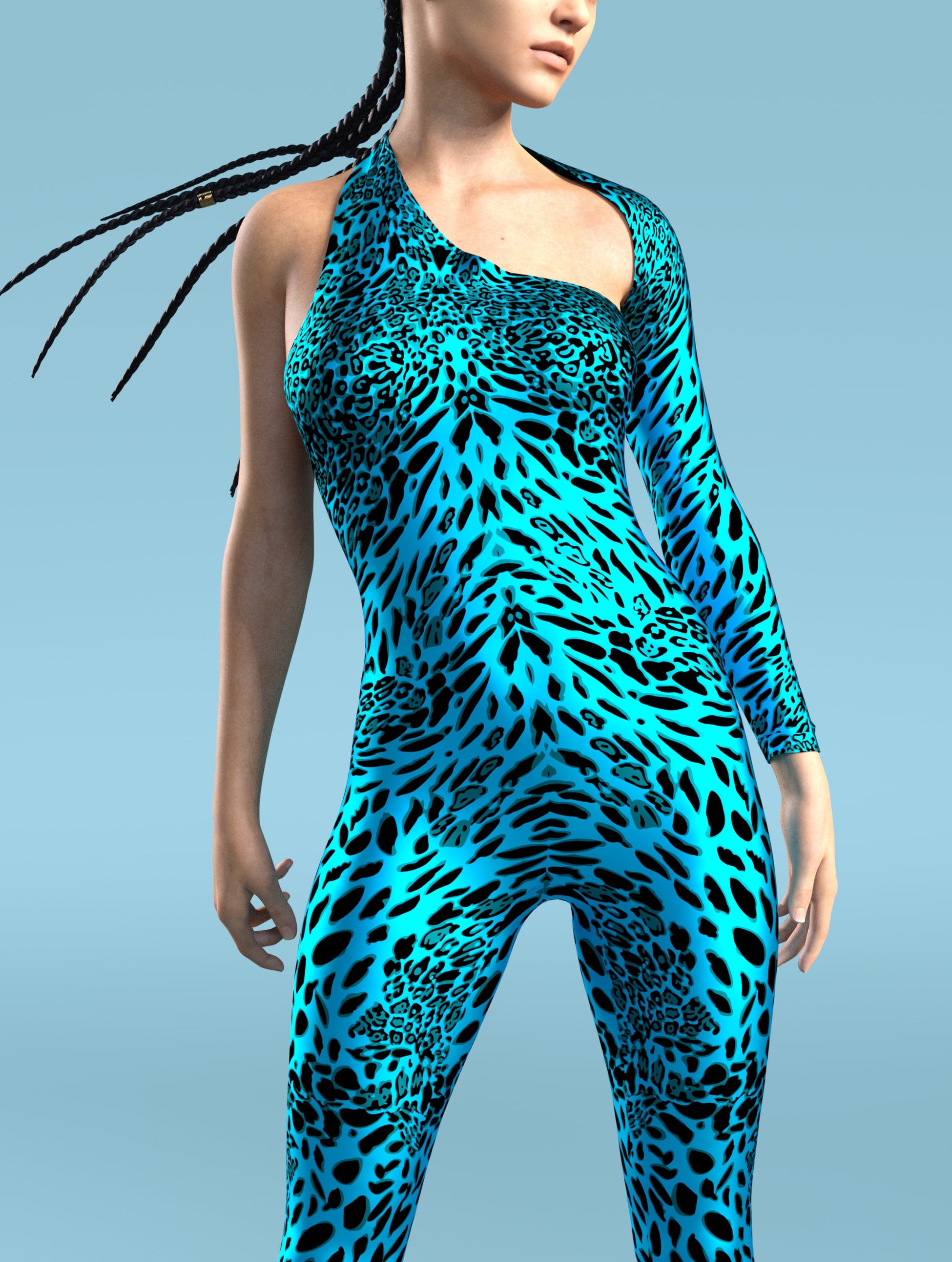 Blue Leopardy Asymmetrical2 Costume 1