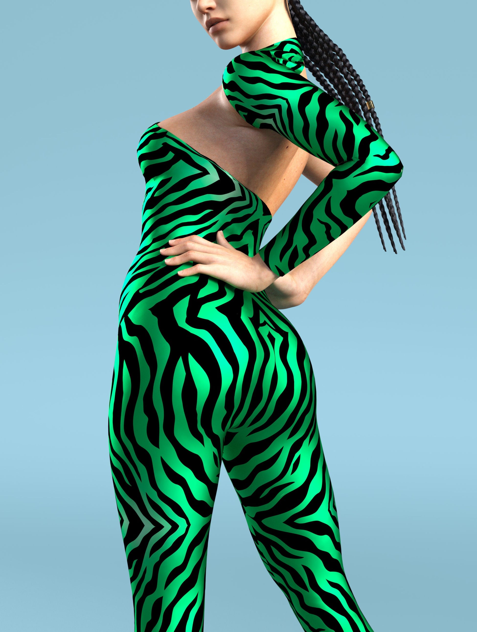Green Zebry Asymmetrical2 Costume 2