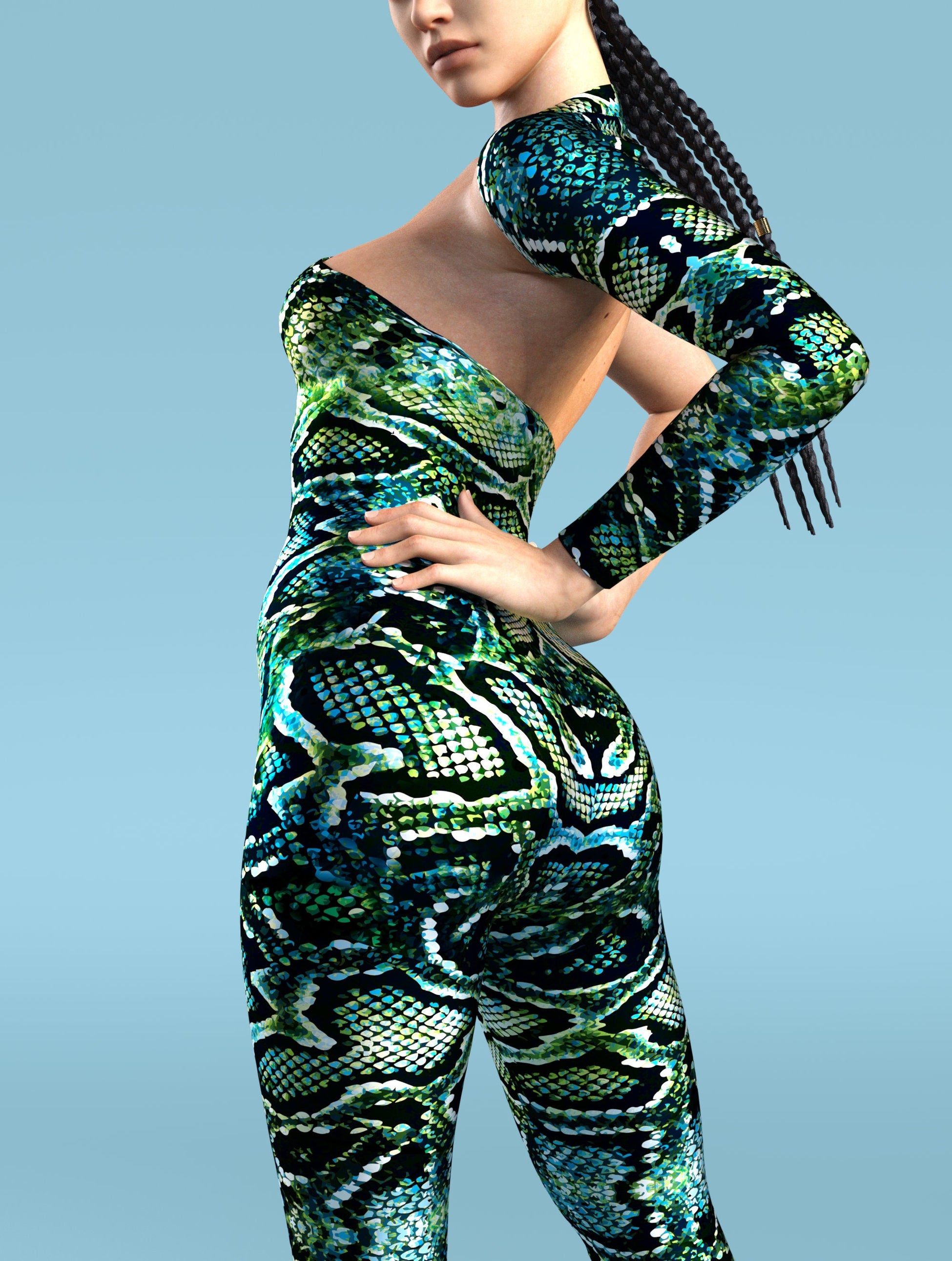 Green Anaconda Asymmetrical2 Costume 2