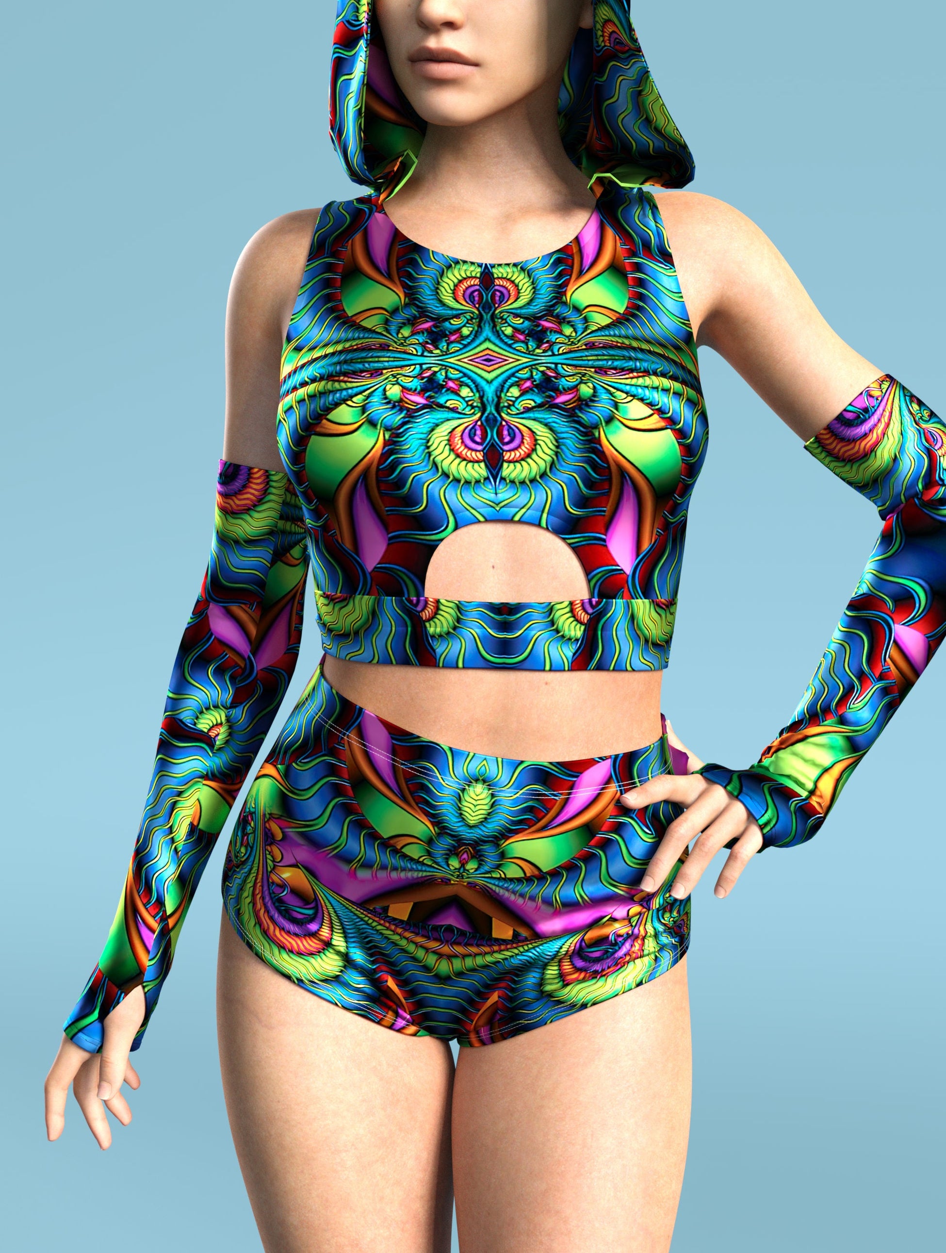 Illusion Tunnel Hooded Belt Top 1
