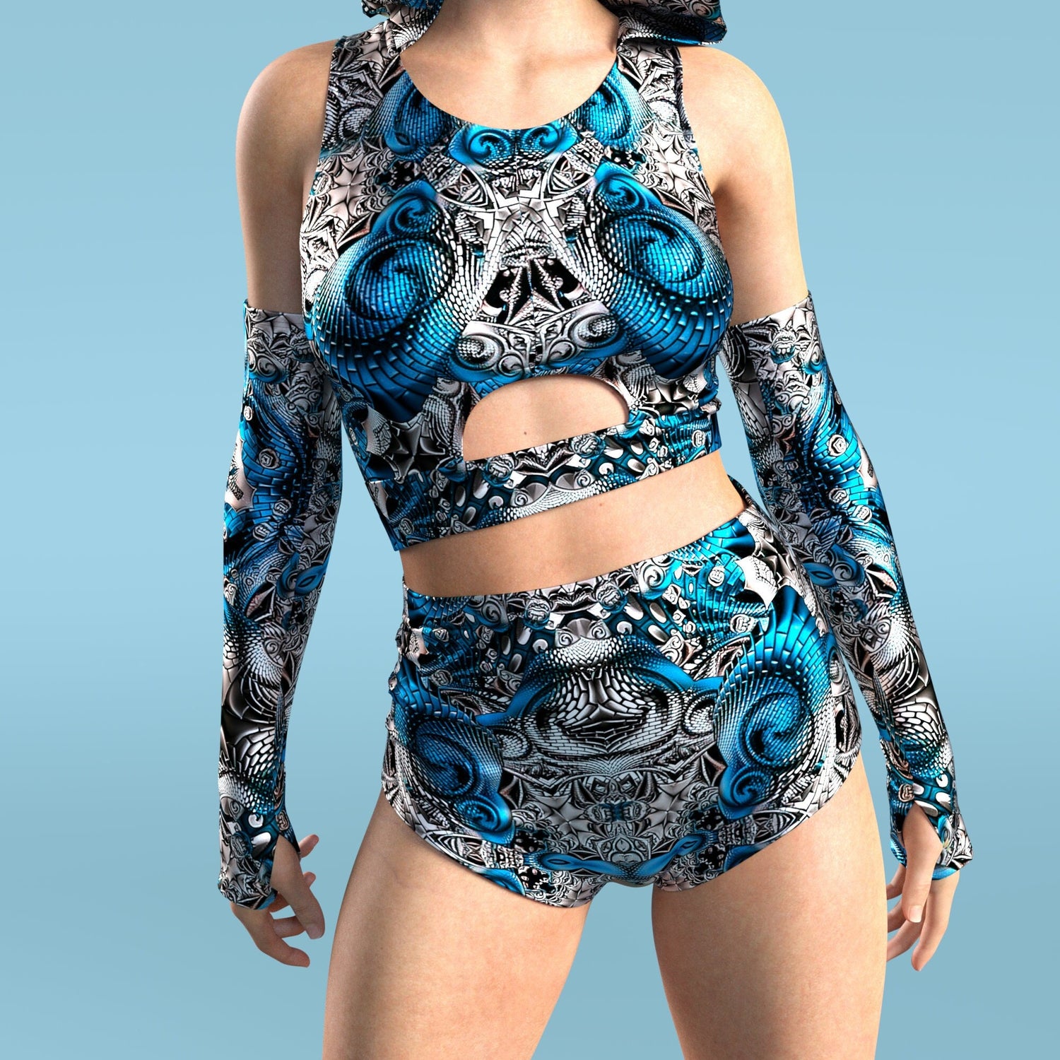 Ancient Abstractions High Waist Shorts