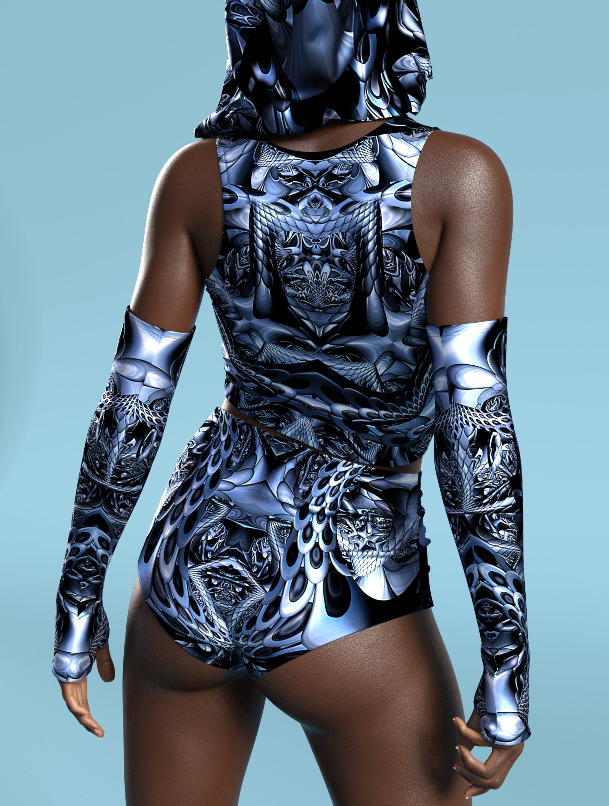Metallicum Trip Blue Hooded Belt Top 2