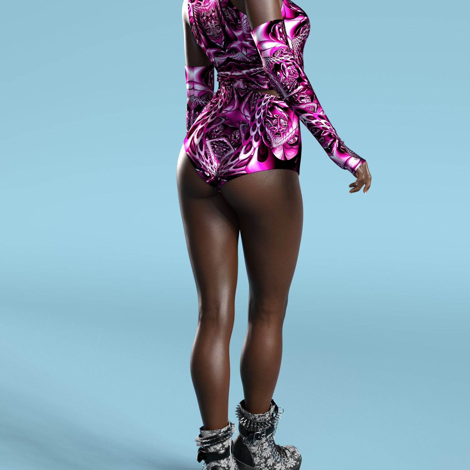 Metallicum Trip Magenta Hooded Belt Top Pink
