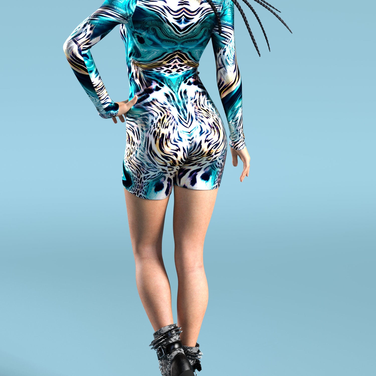 Sea Tiger Biker Costume Lycra