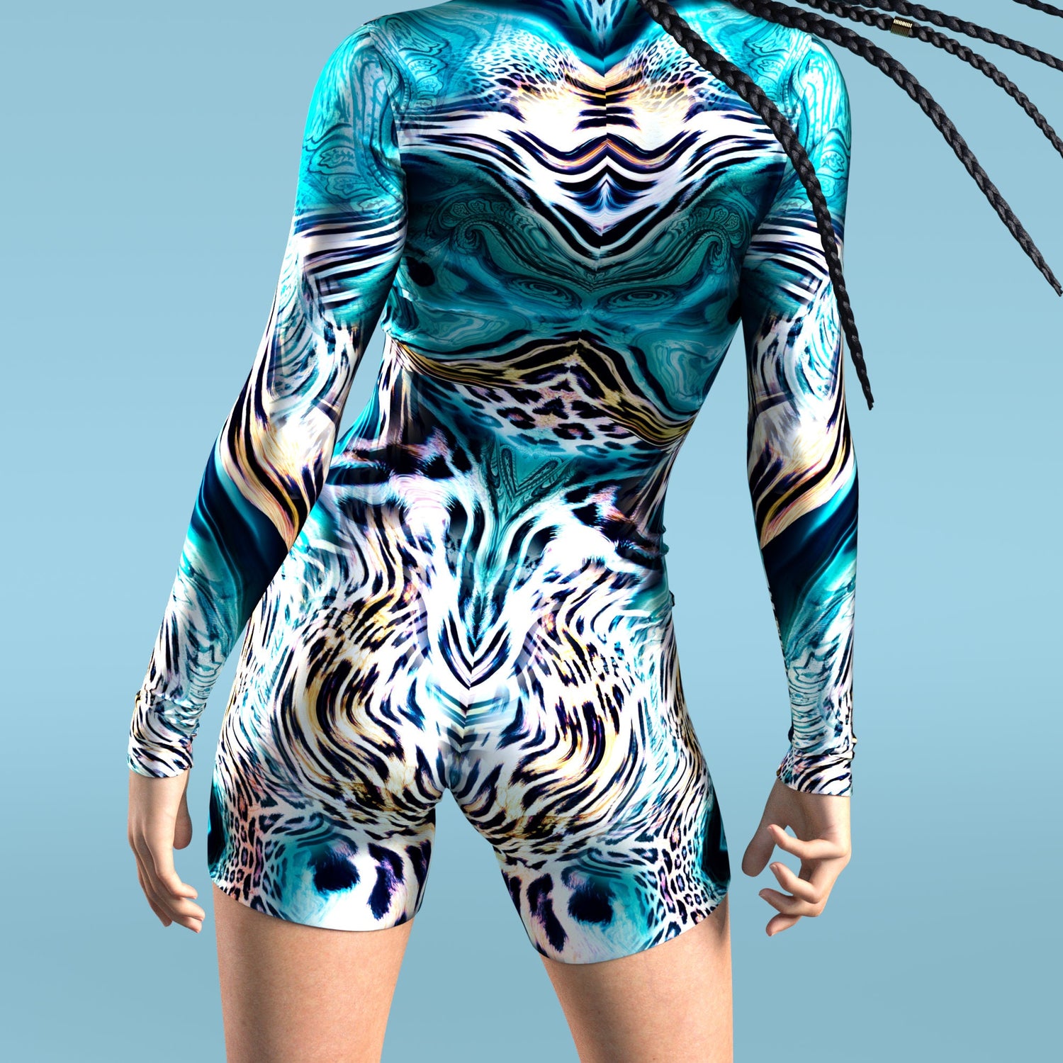 Sea Tiger Biker Costume Blue