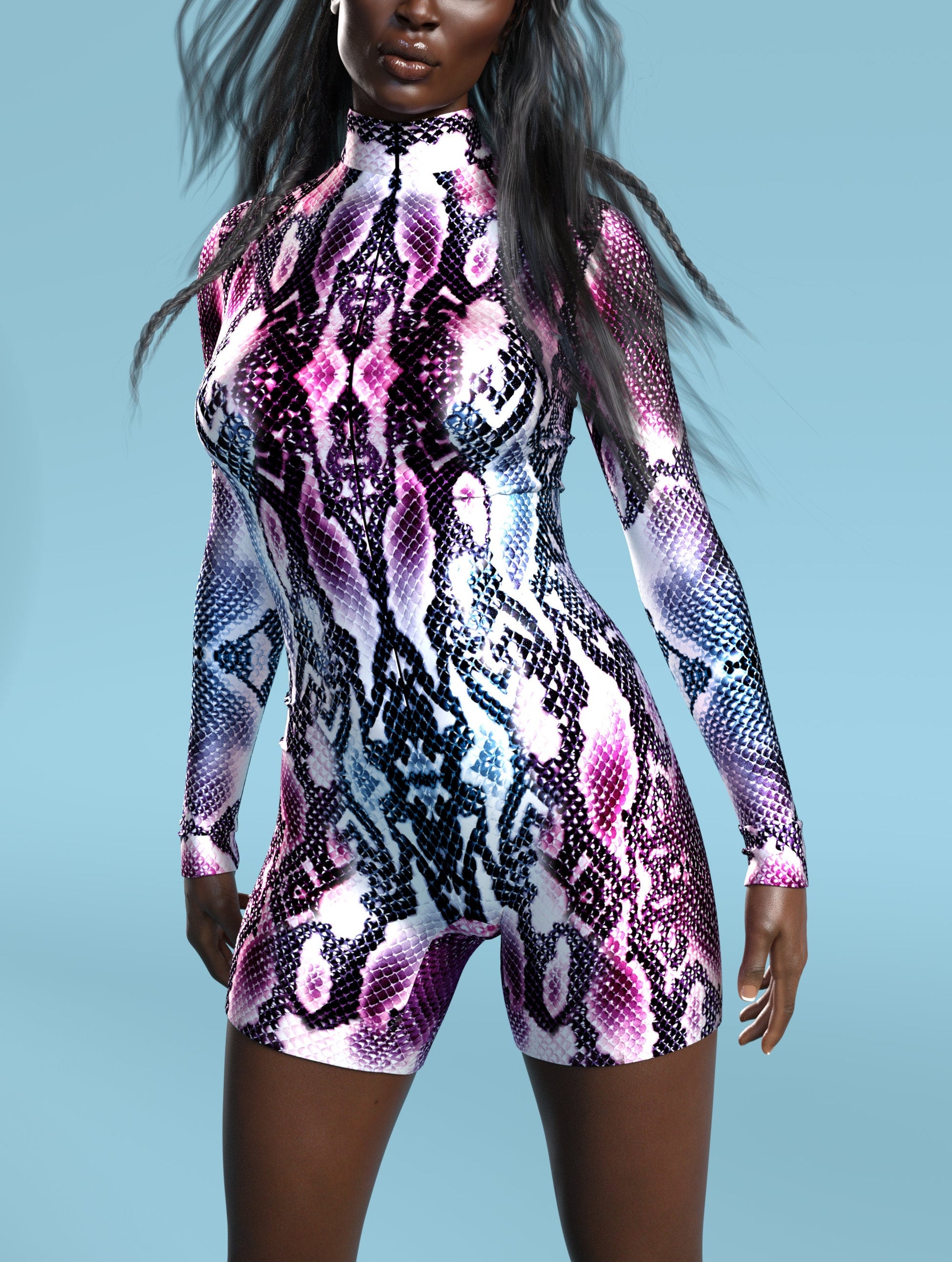 Purple Piton Biker Costume 1