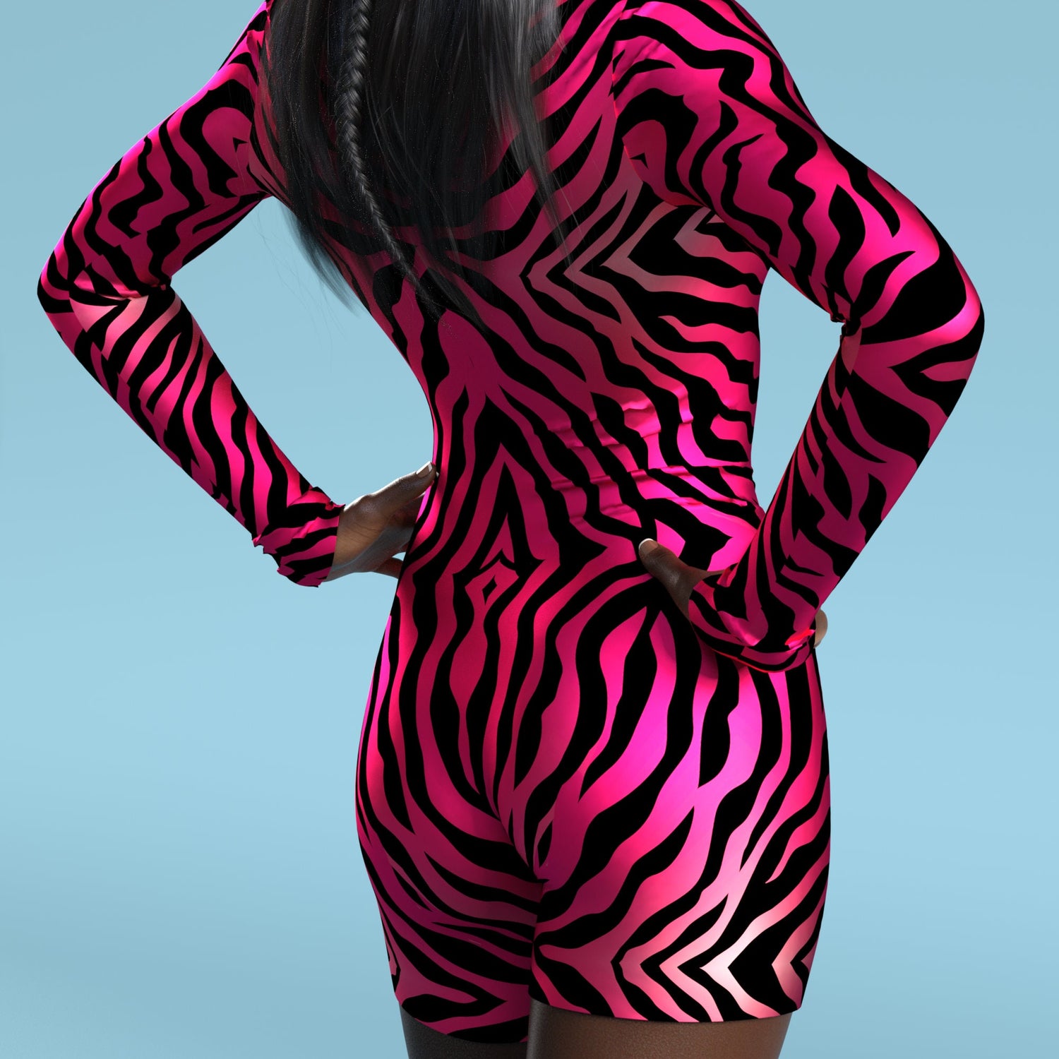 Red Zebra Biker Costume Red