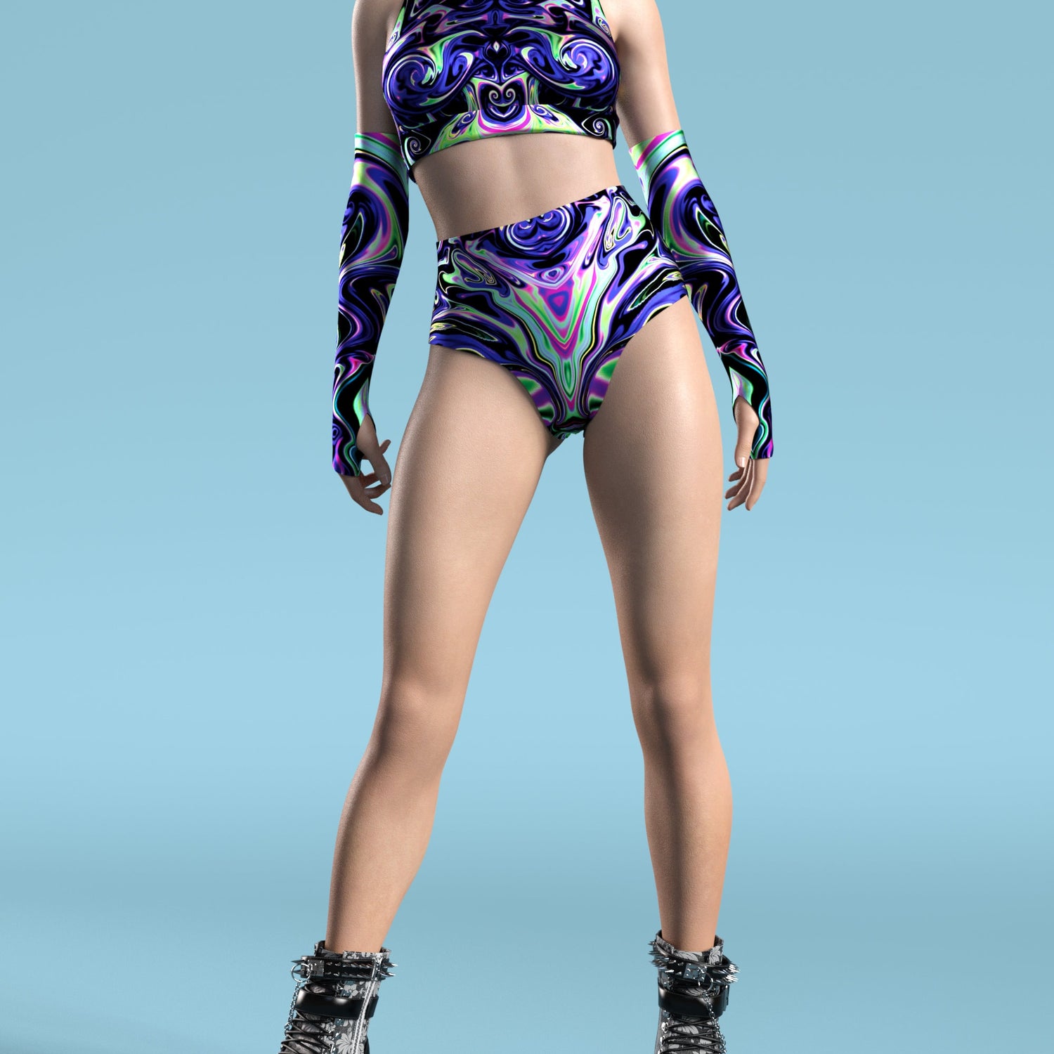 Invader Splash Cut HW Shorts Lycra