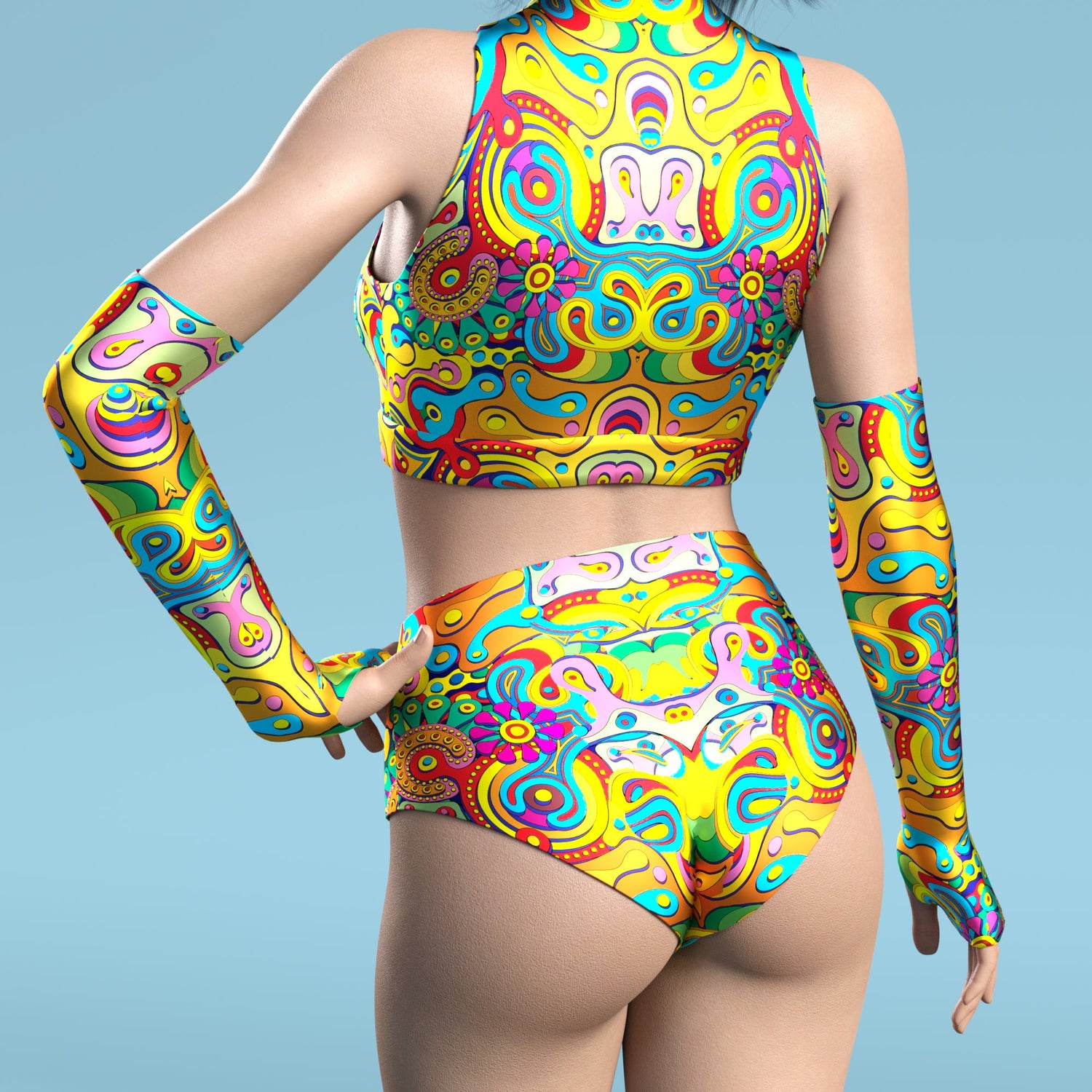 Happy Hippie Cut HW Shorts Yellow