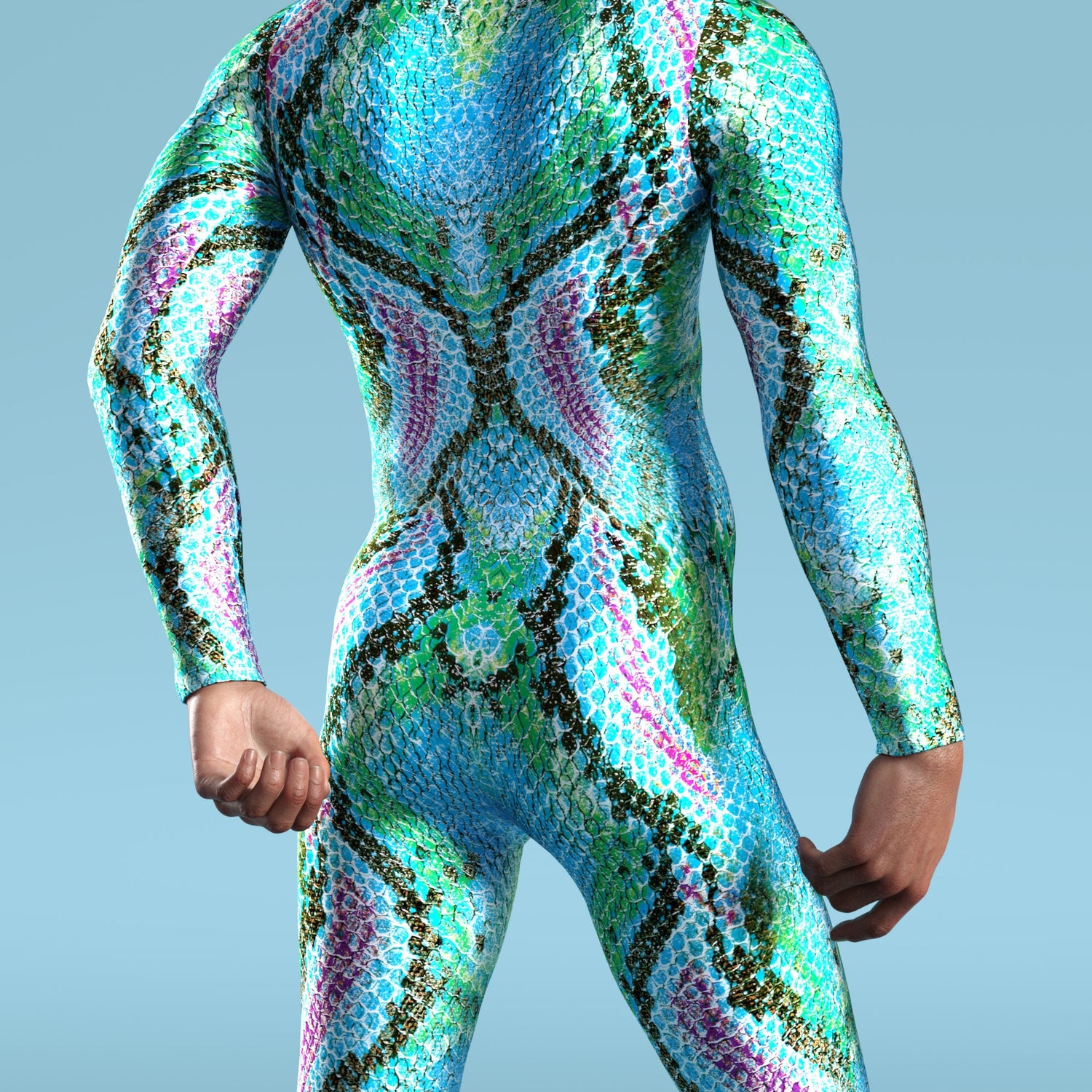 Crocodile Dundy Male Costume Green, Blue