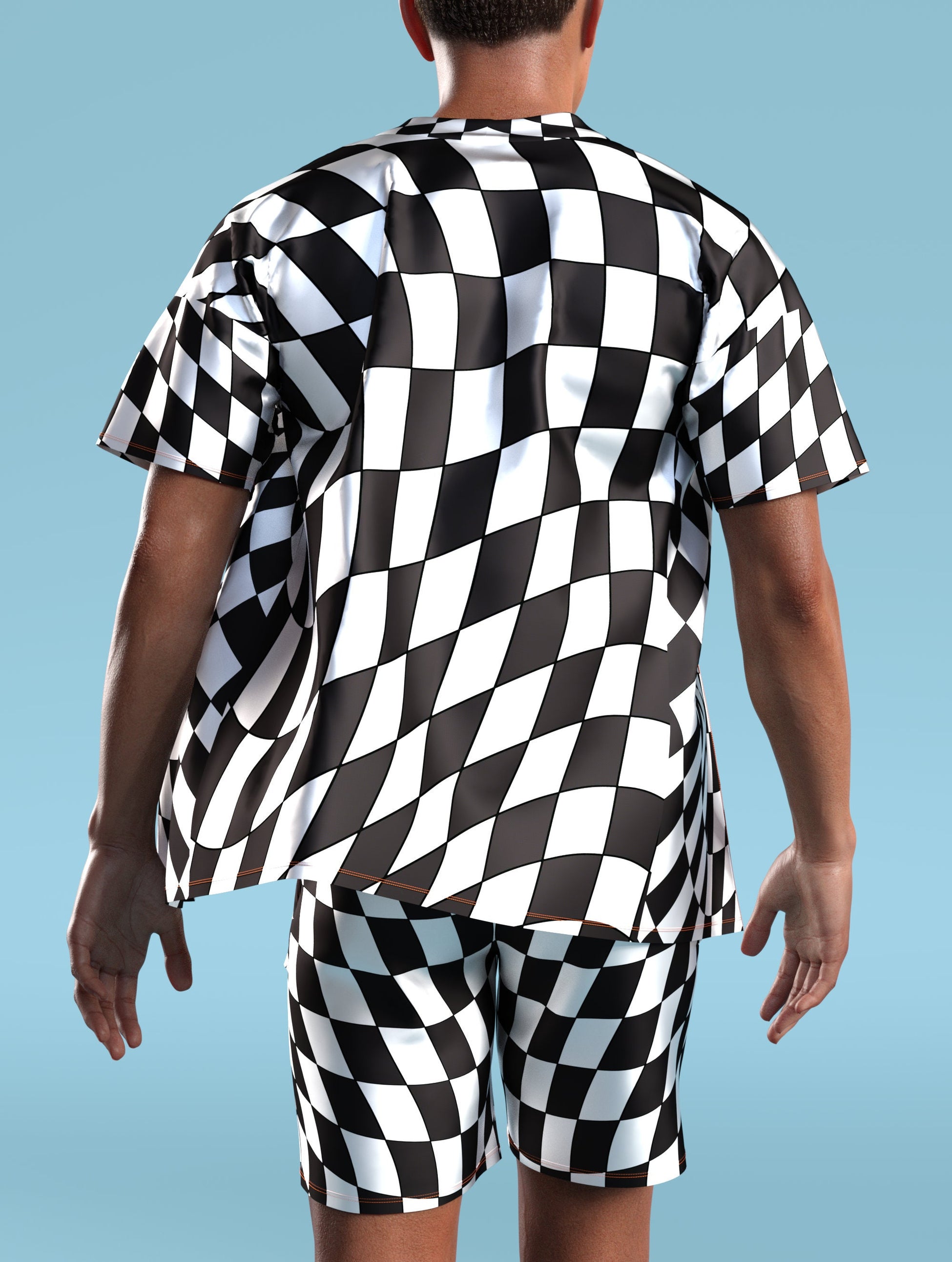 Liquid Chess Male Shorts 2