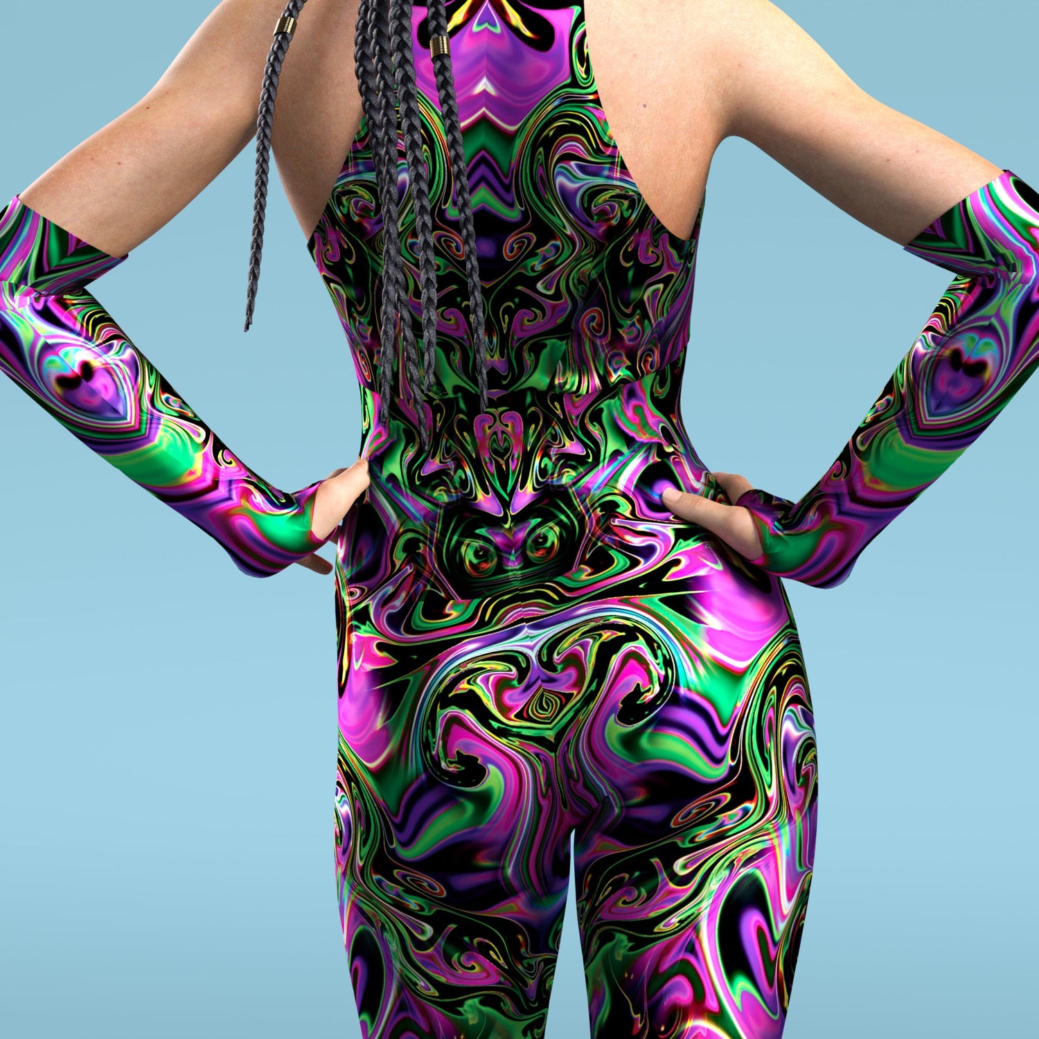 Hallucinogenic Liquid Rave Costume Purple