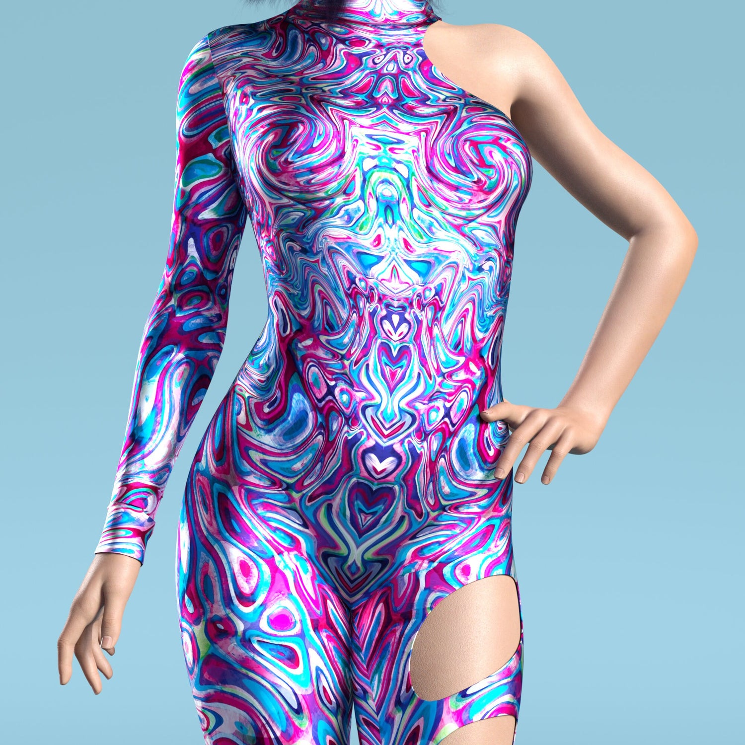 Trippy Liquid Asymmetrical Costume