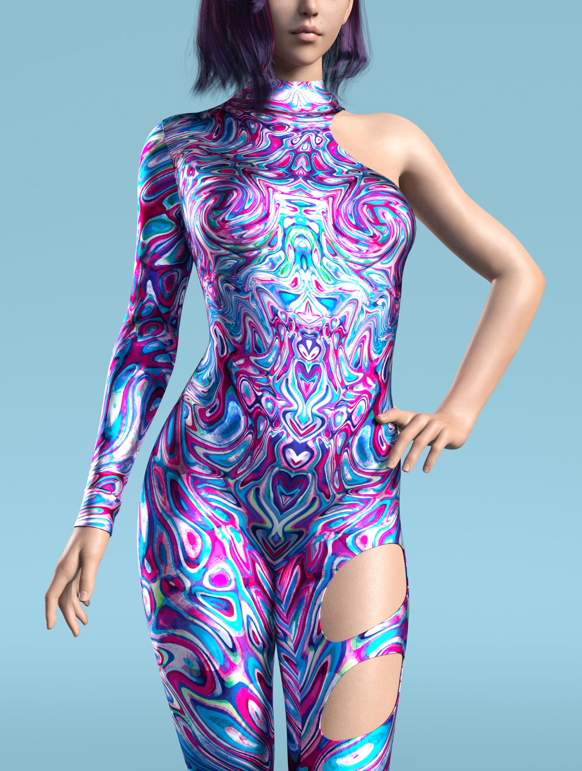 Trippy Liquid Asymmetrical Costume 1