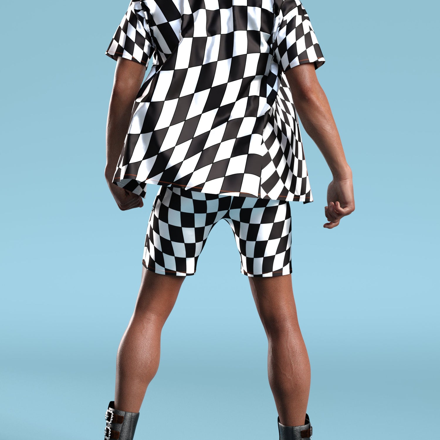 Liquid Chess Male Shirt Lycra