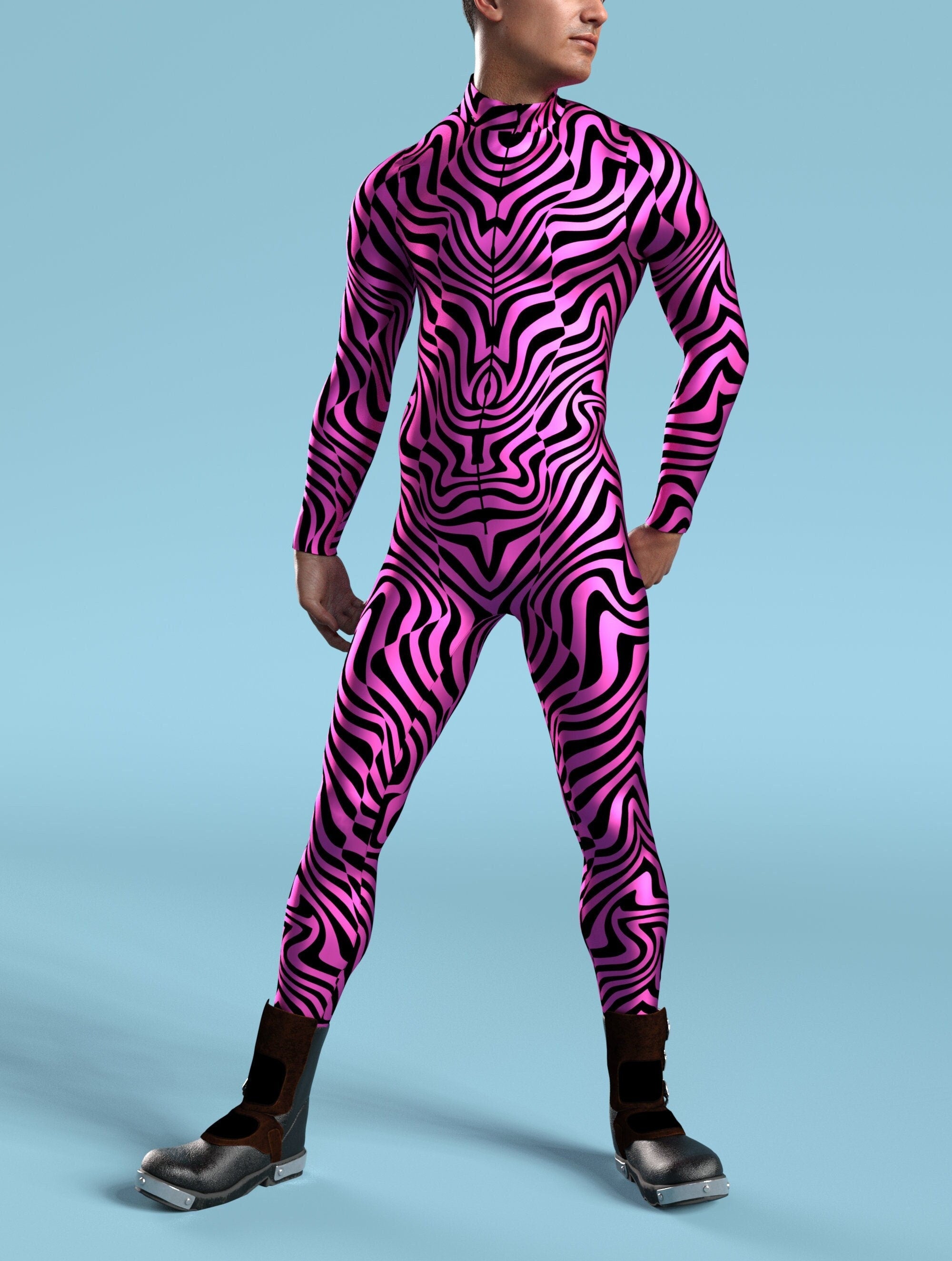 Zebrine Skin Pink Male Costume Lycra