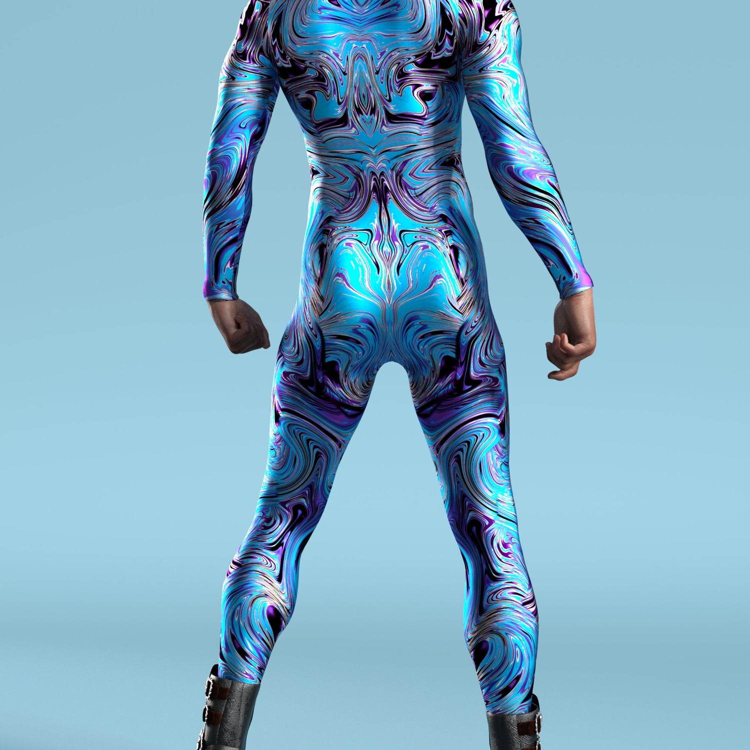 Waving Psychedelism Male Costume Lycra