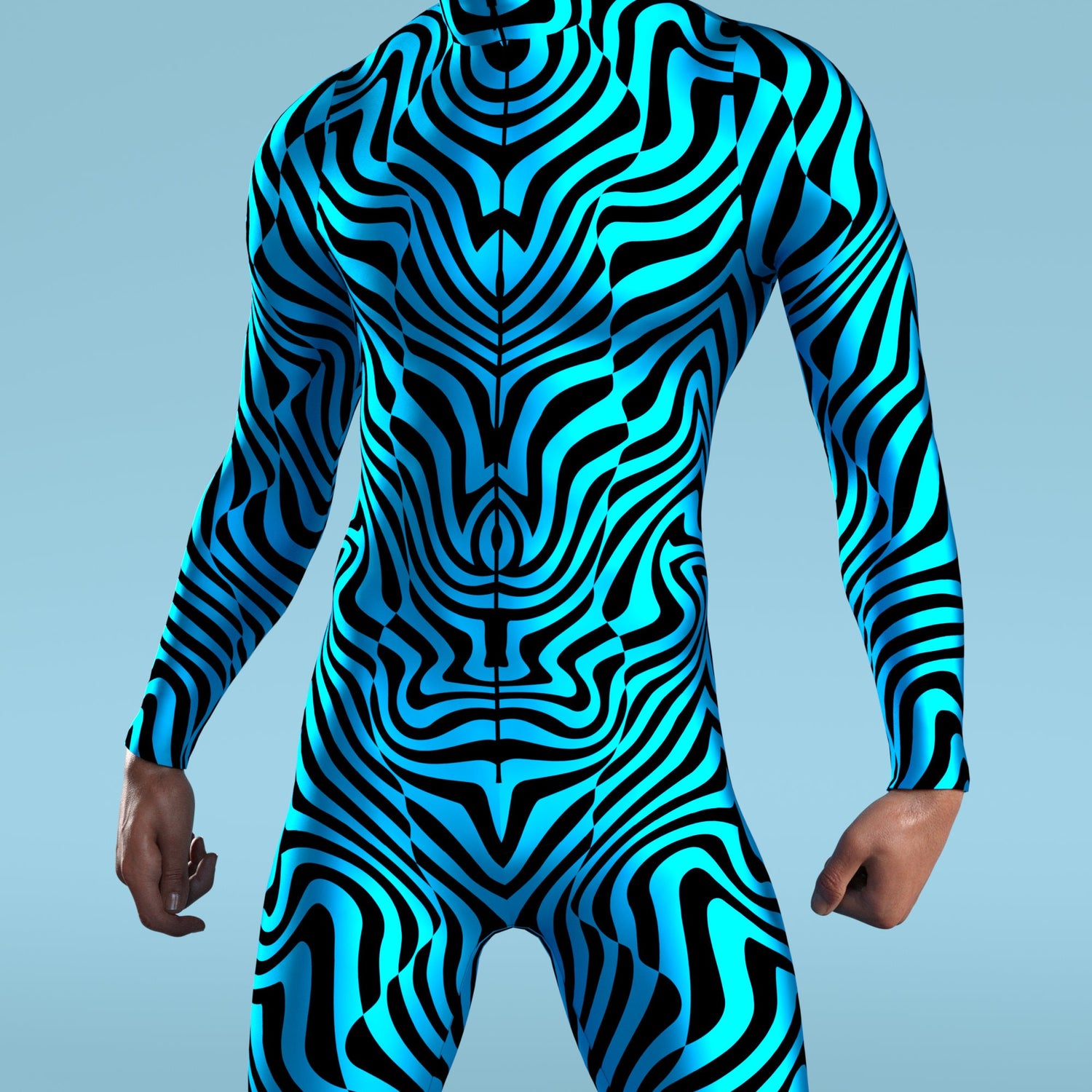 Zebrine Skin Blue Male Costume