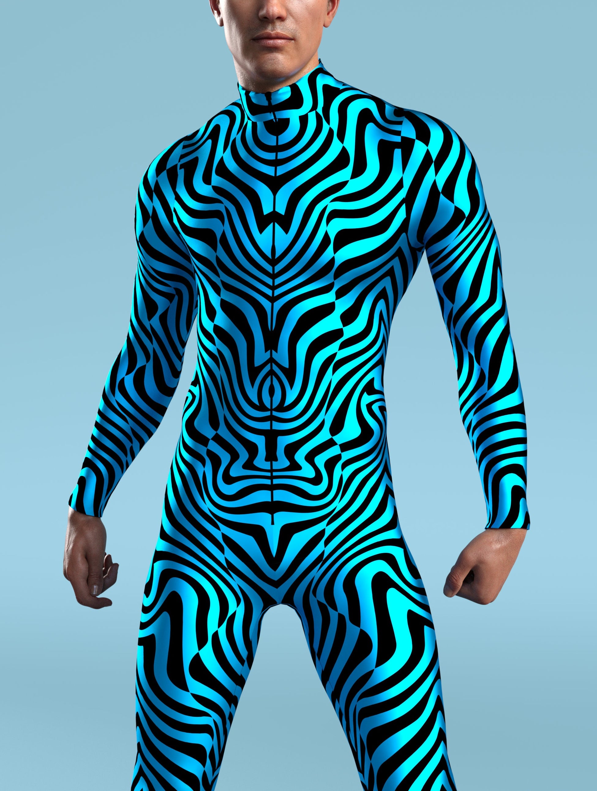Zebrine Skin Blue Male Costume 1