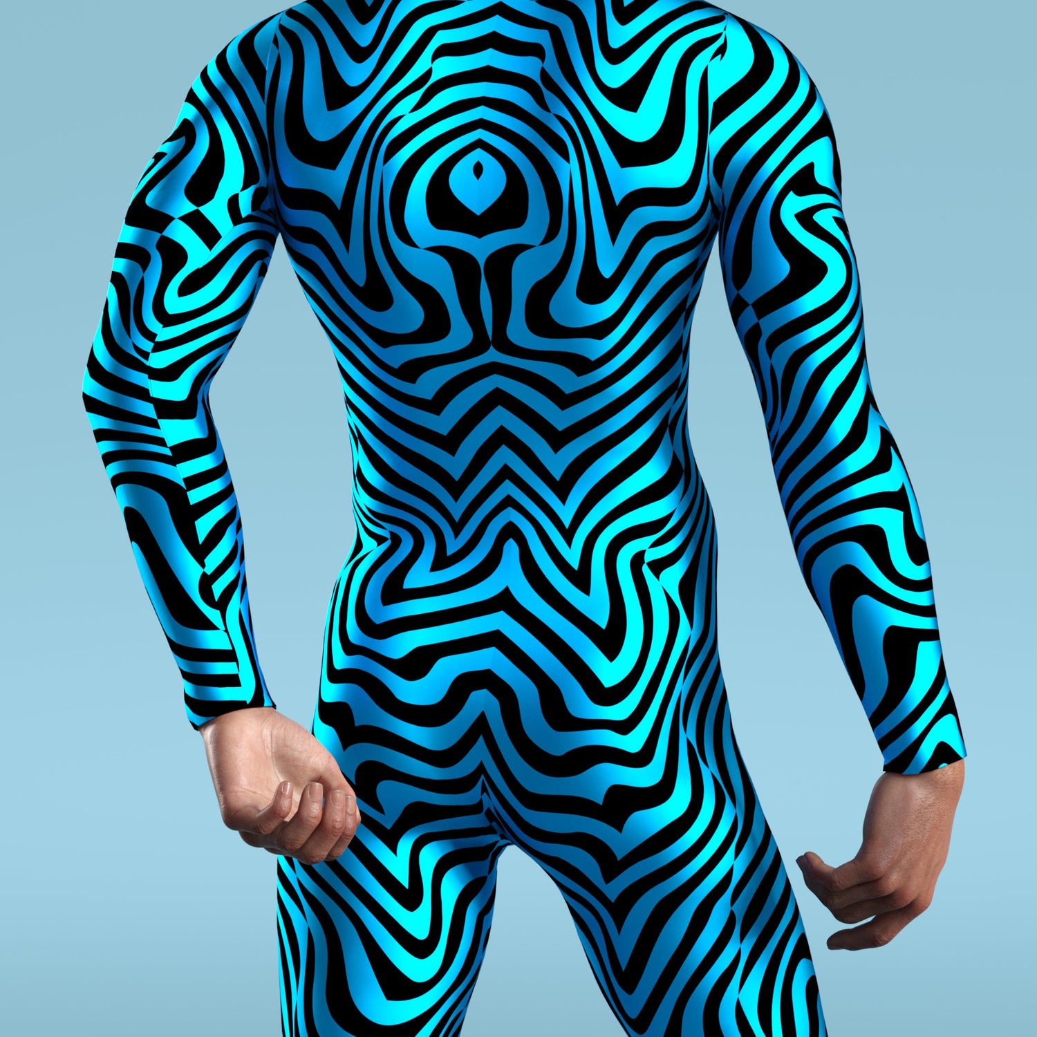 Zebrine Skin Blue Male Costume Blue