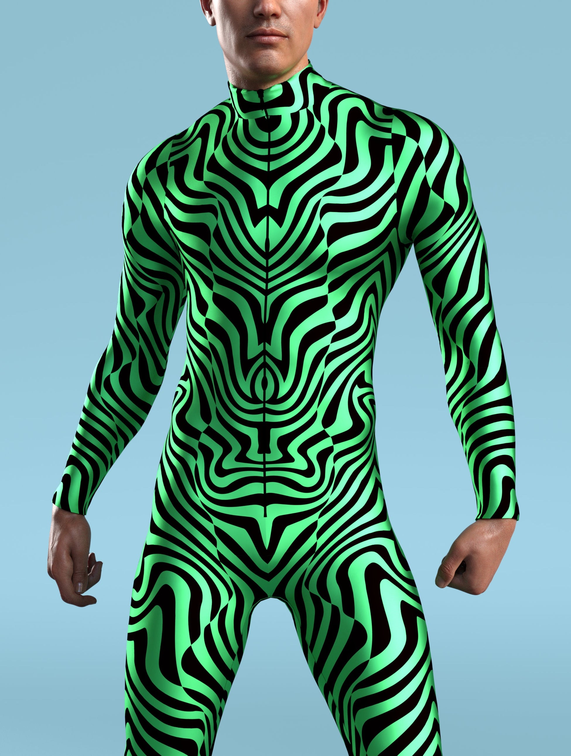 Zebrine Skin Green Male Costume 1