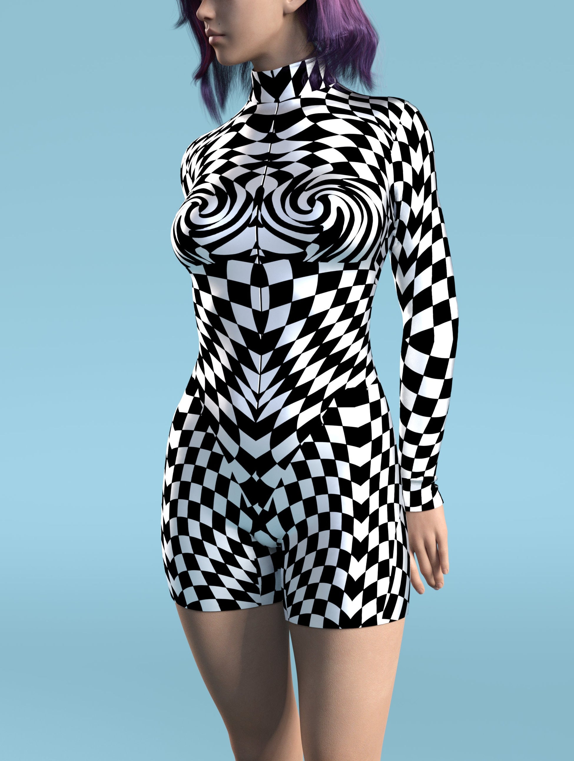 Liquid Chess Biker Costume 1