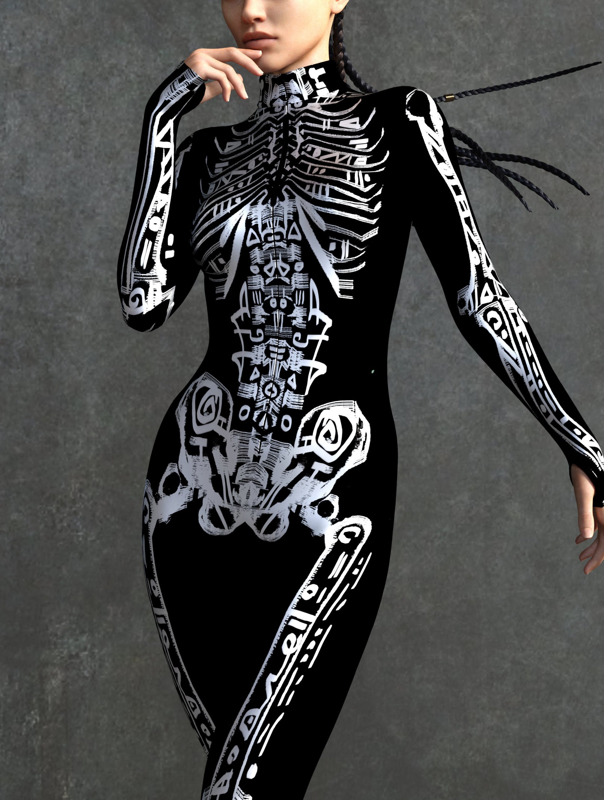 Tribal Paint Skeleton Costume 1