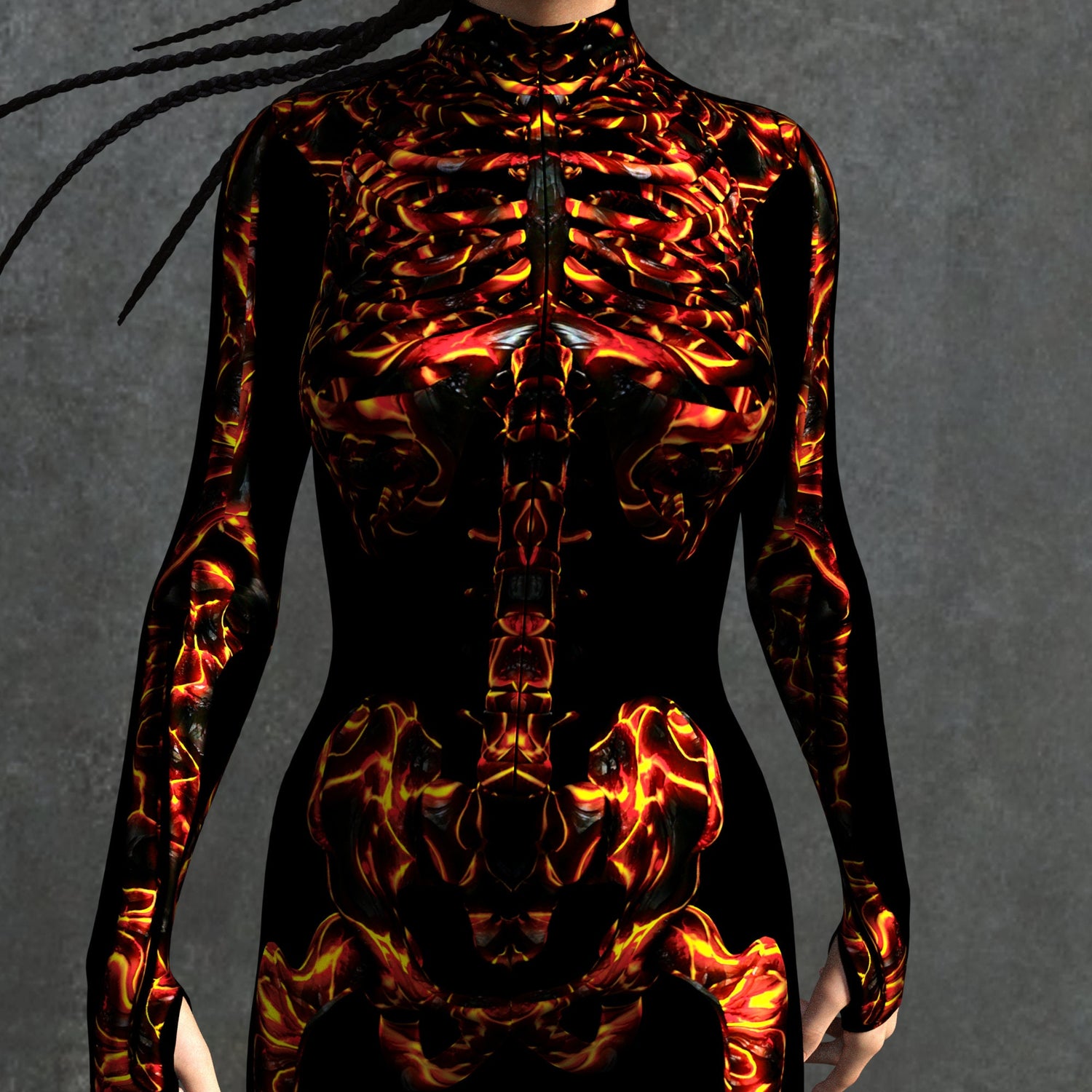 Lava Skeleton Costume Lycra