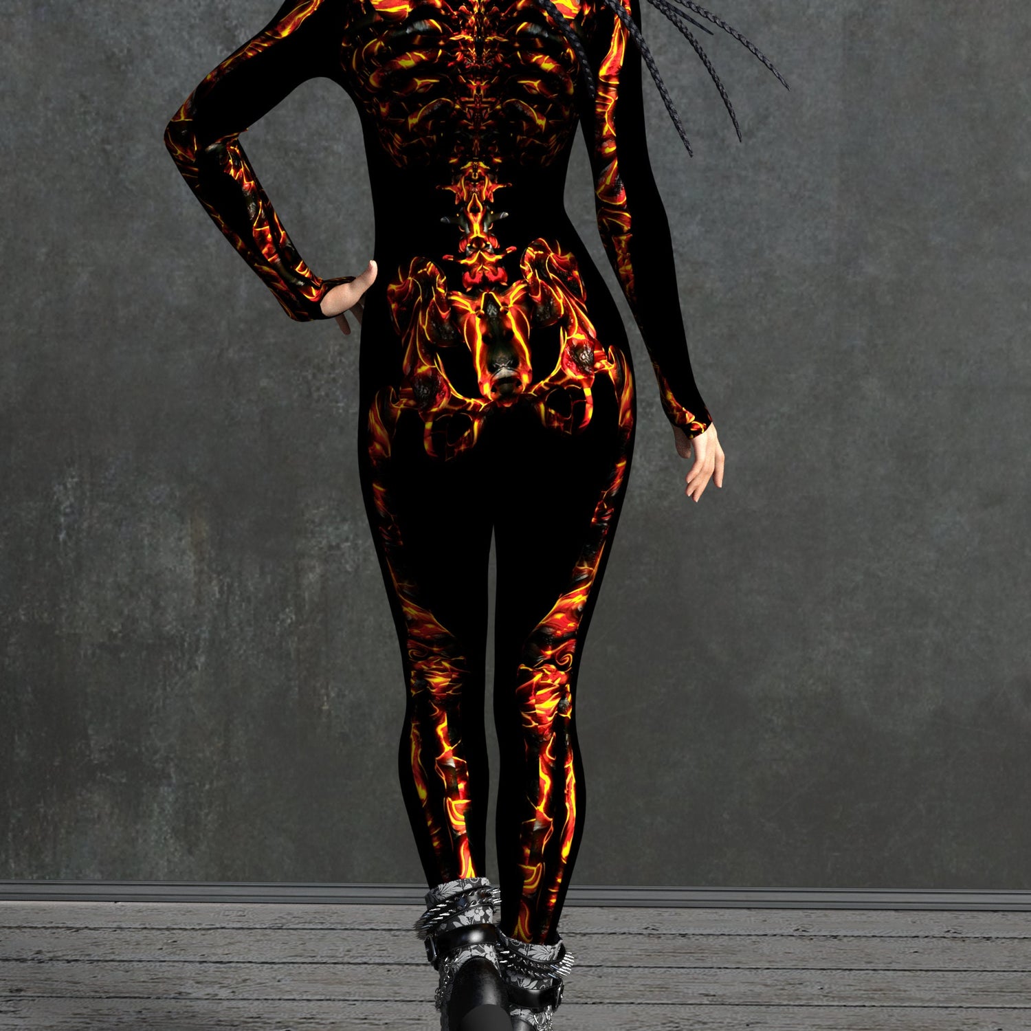 Lava Skeleton Costume Black
