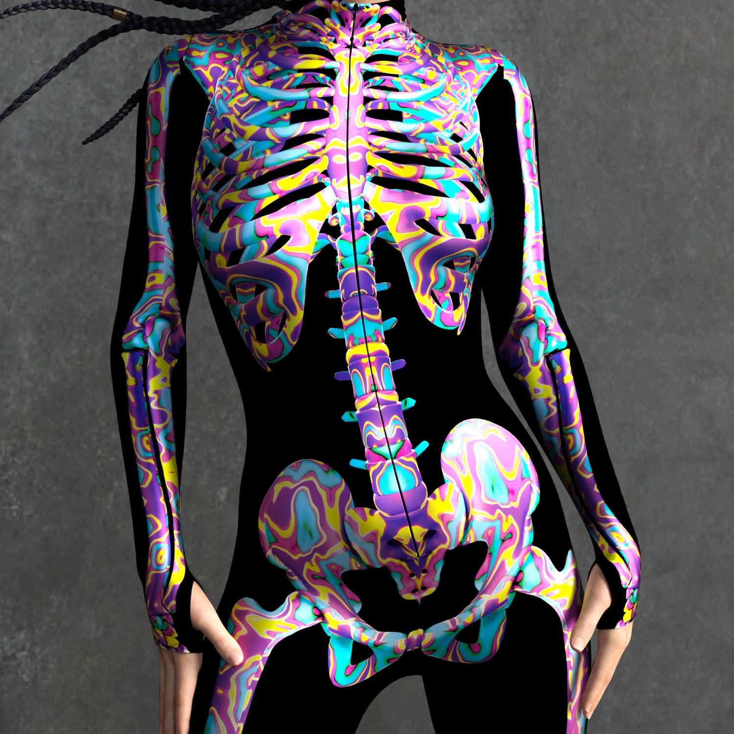 Psy Candy Skeleton Costume