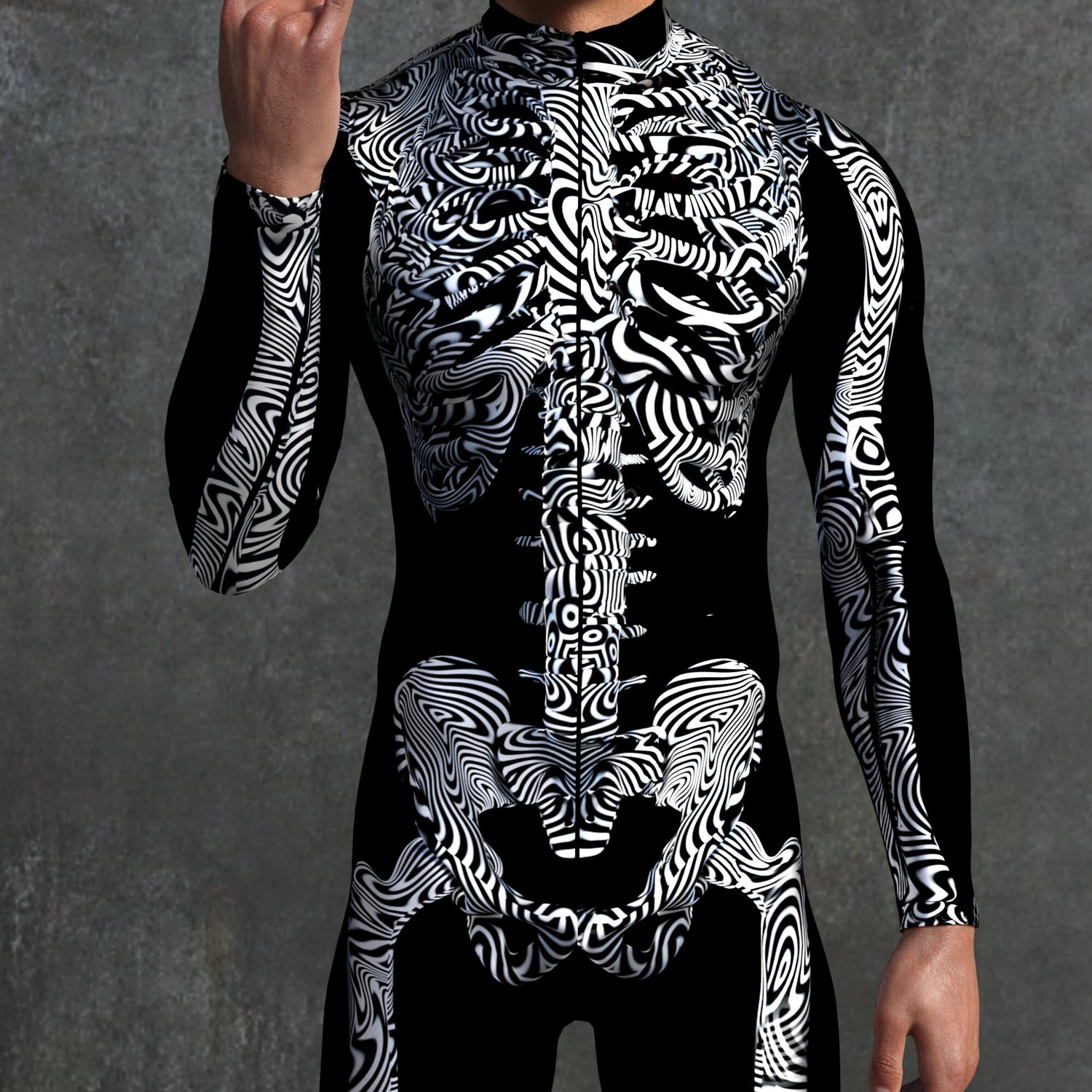 BnW Psych Skeleton Male Costume Lycra