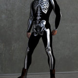 Silver Candy Skeleton Male Costume