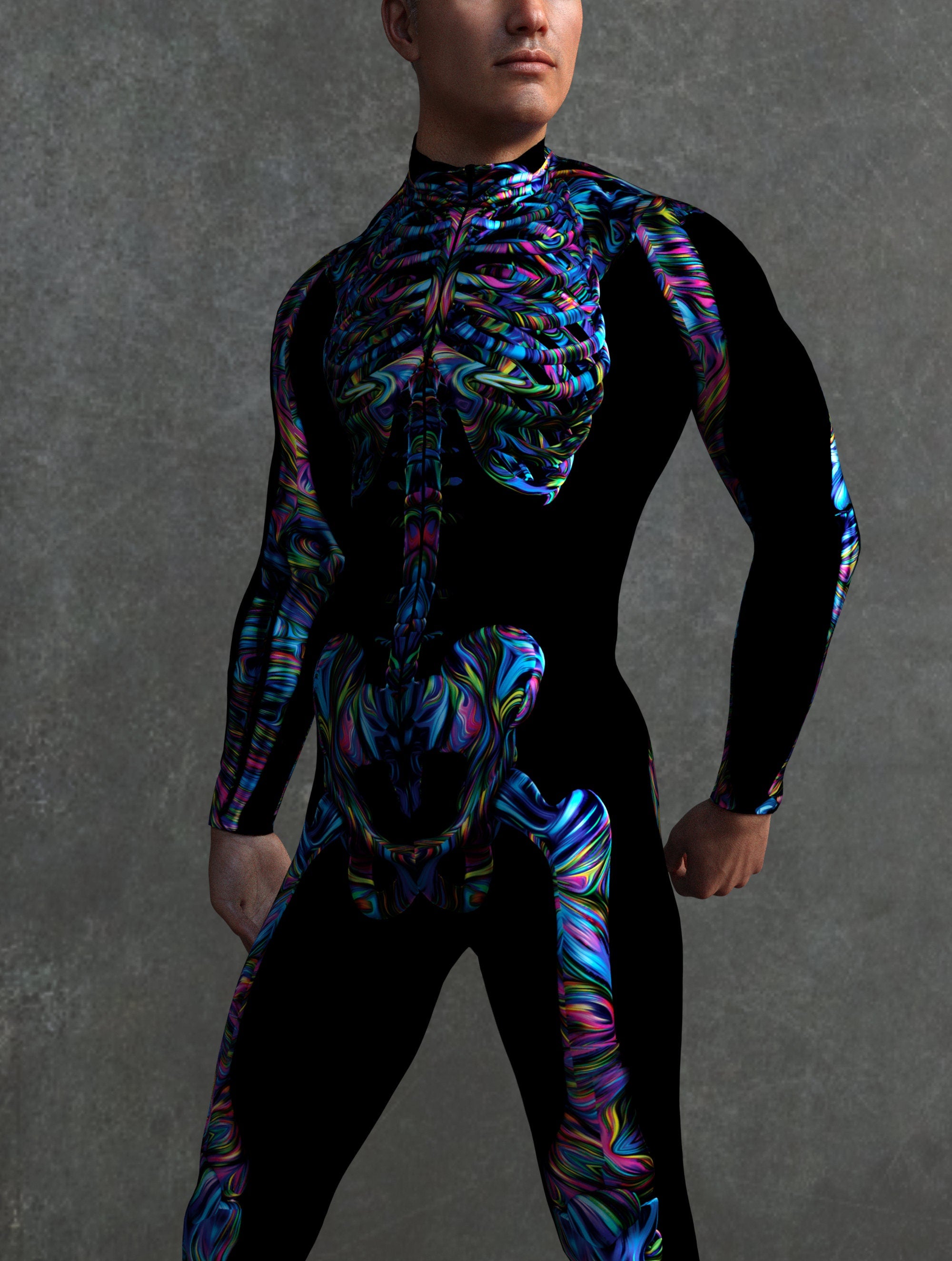 Slim Shady Skeleton Male Costume CandyCatz