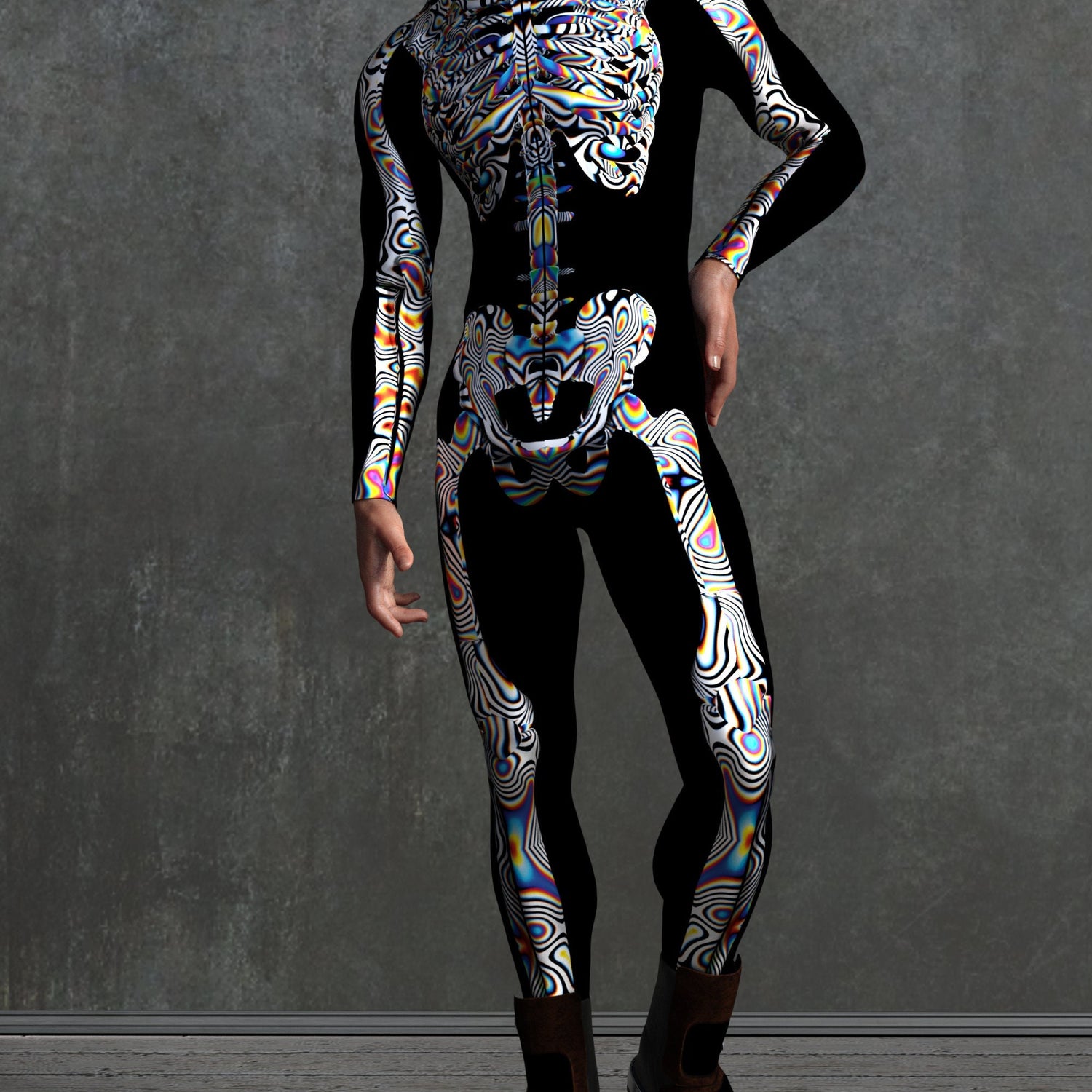 Universe Glitch Skeleton Male Costume 3