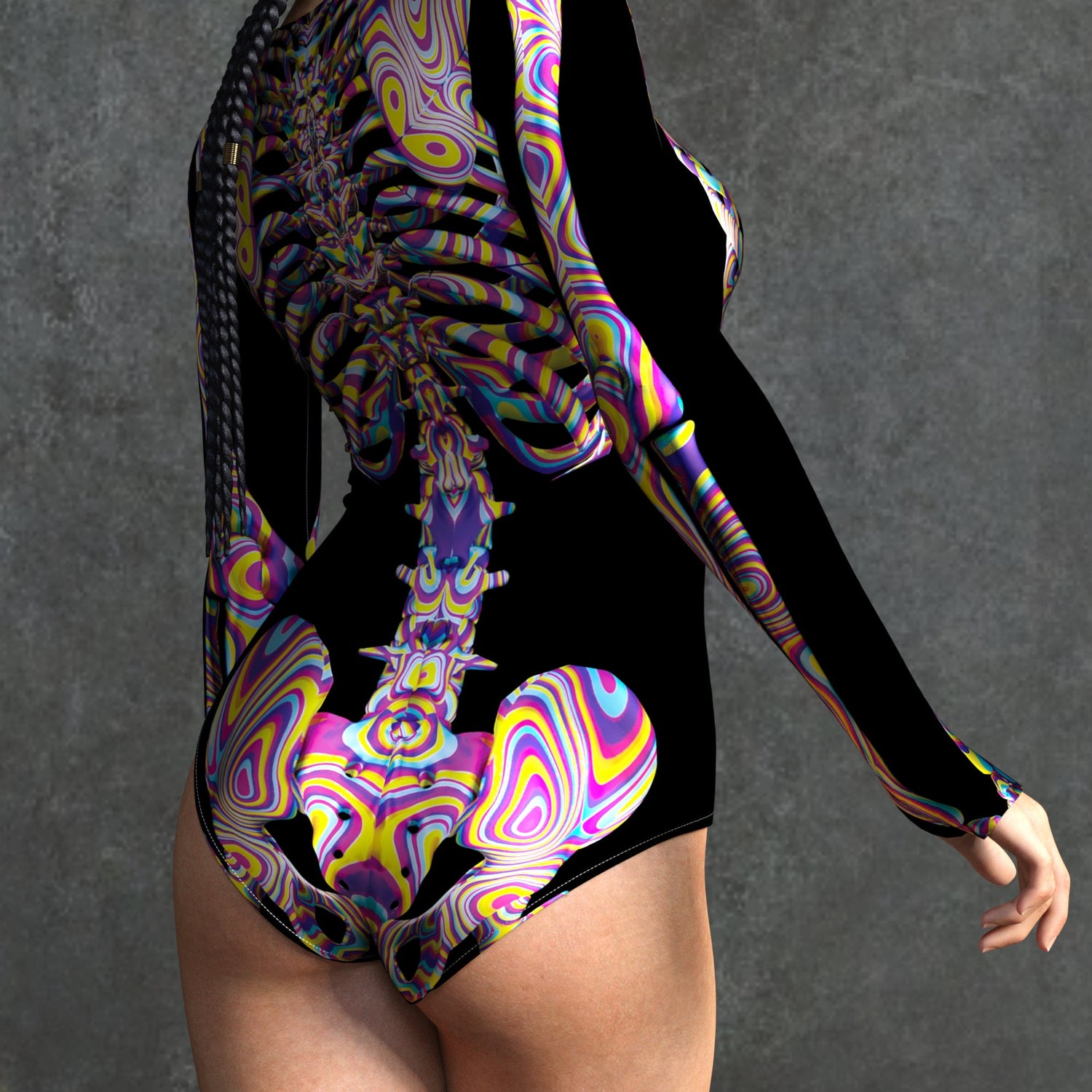 Candy Liquid Skeleton Short Body Black, Pink, Yellow