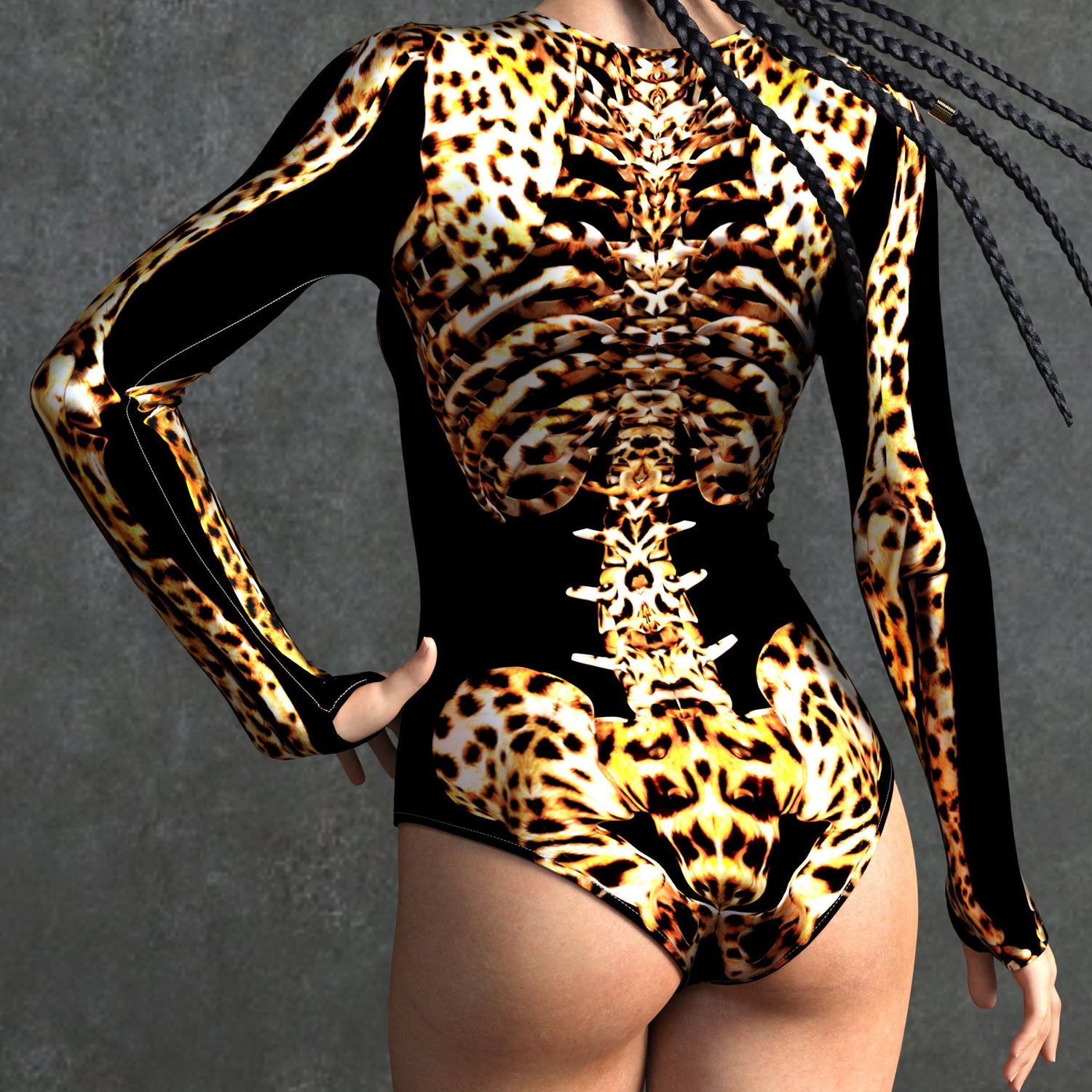 Leopard Skeleton Short Body Lycra