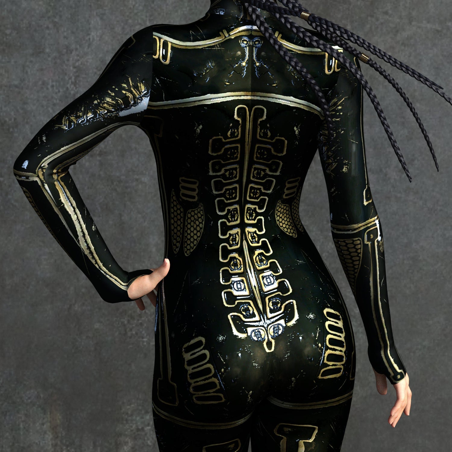 Ghost In The Cage Costume Black