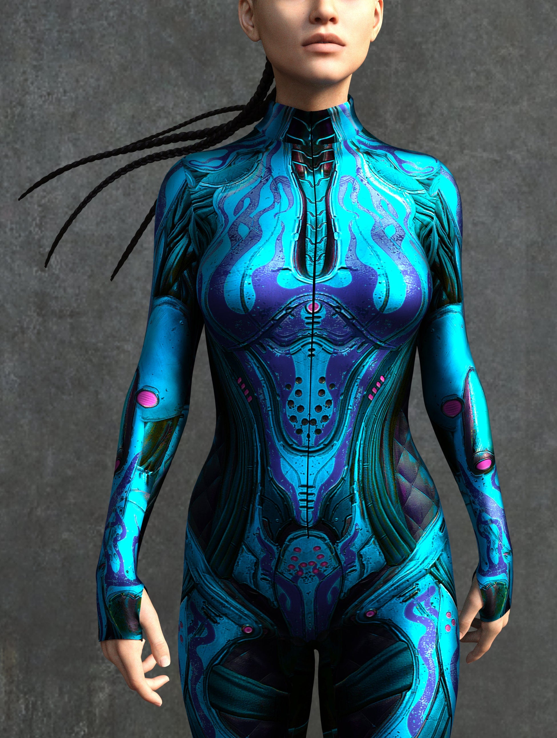 Flame P Blue Costume 1