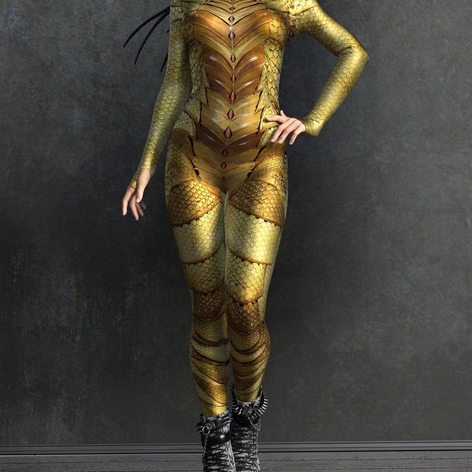 Dragon Empress Gold Costume 3