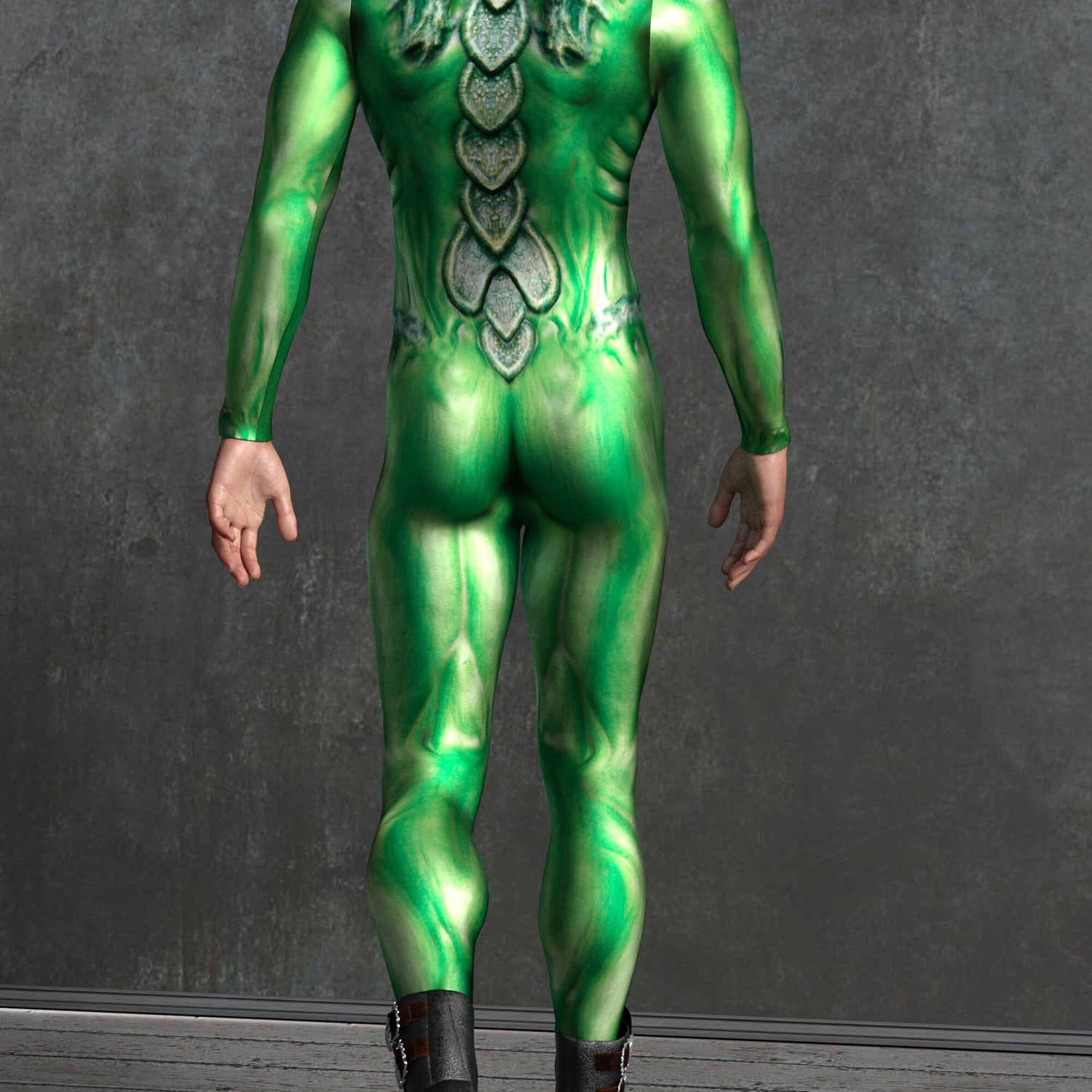 Hell Servant Green Male Costume Lycra