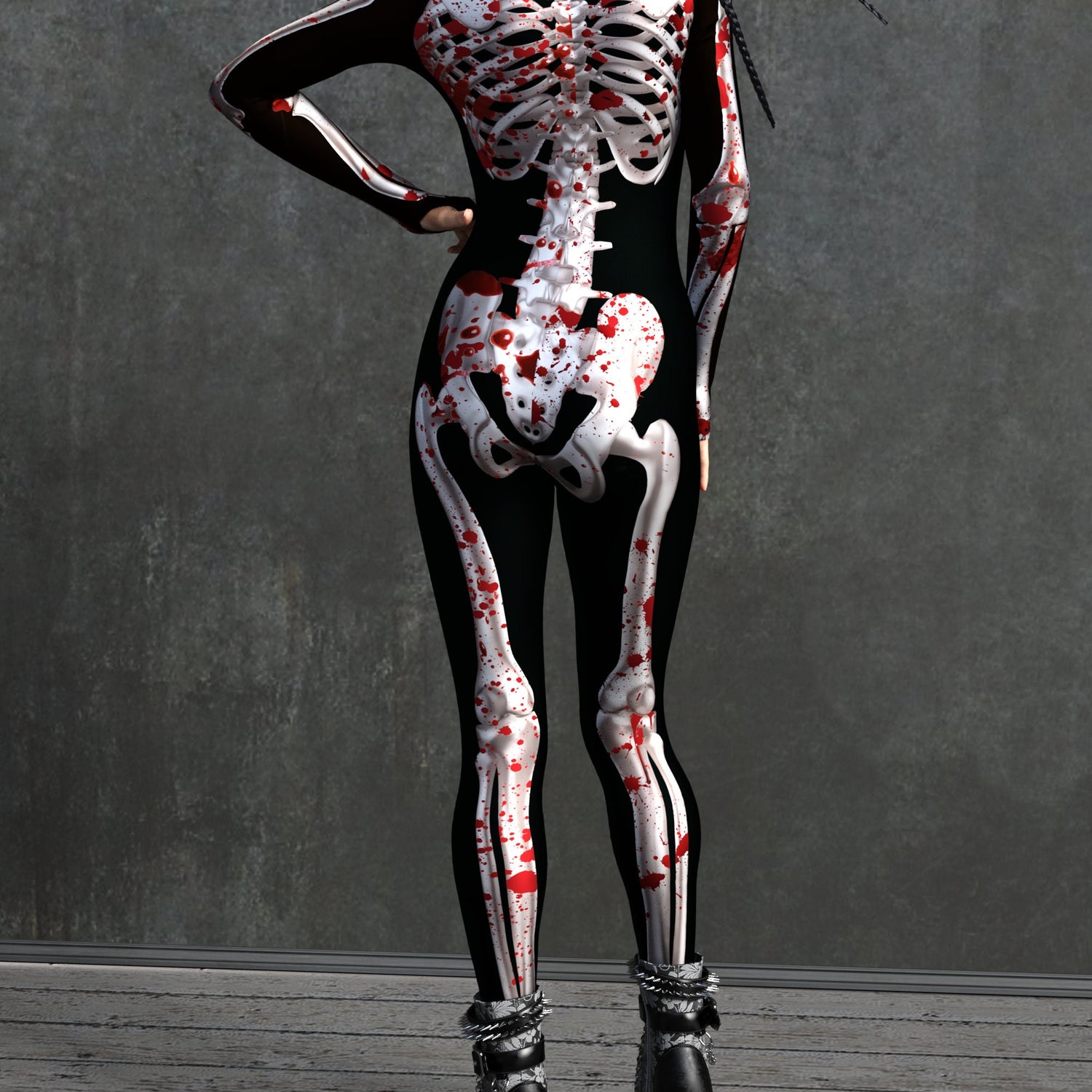 Blood Skeleton Costume Lycra