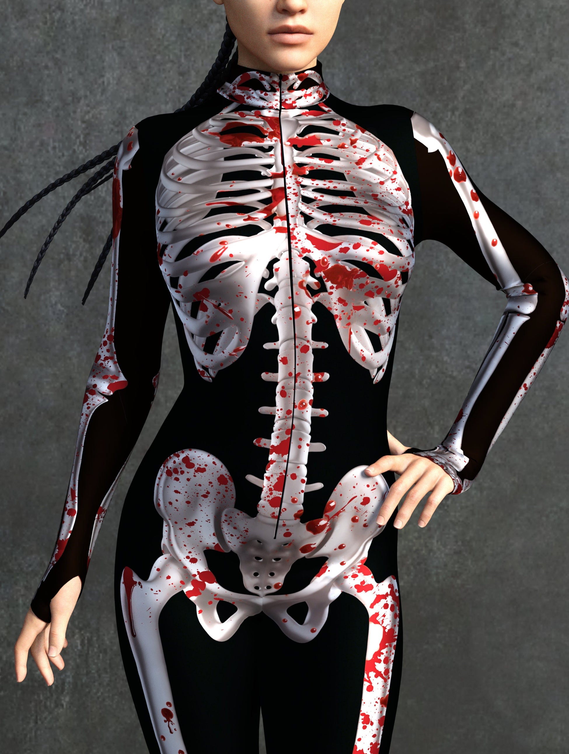 Blood Skeleton Costume 1