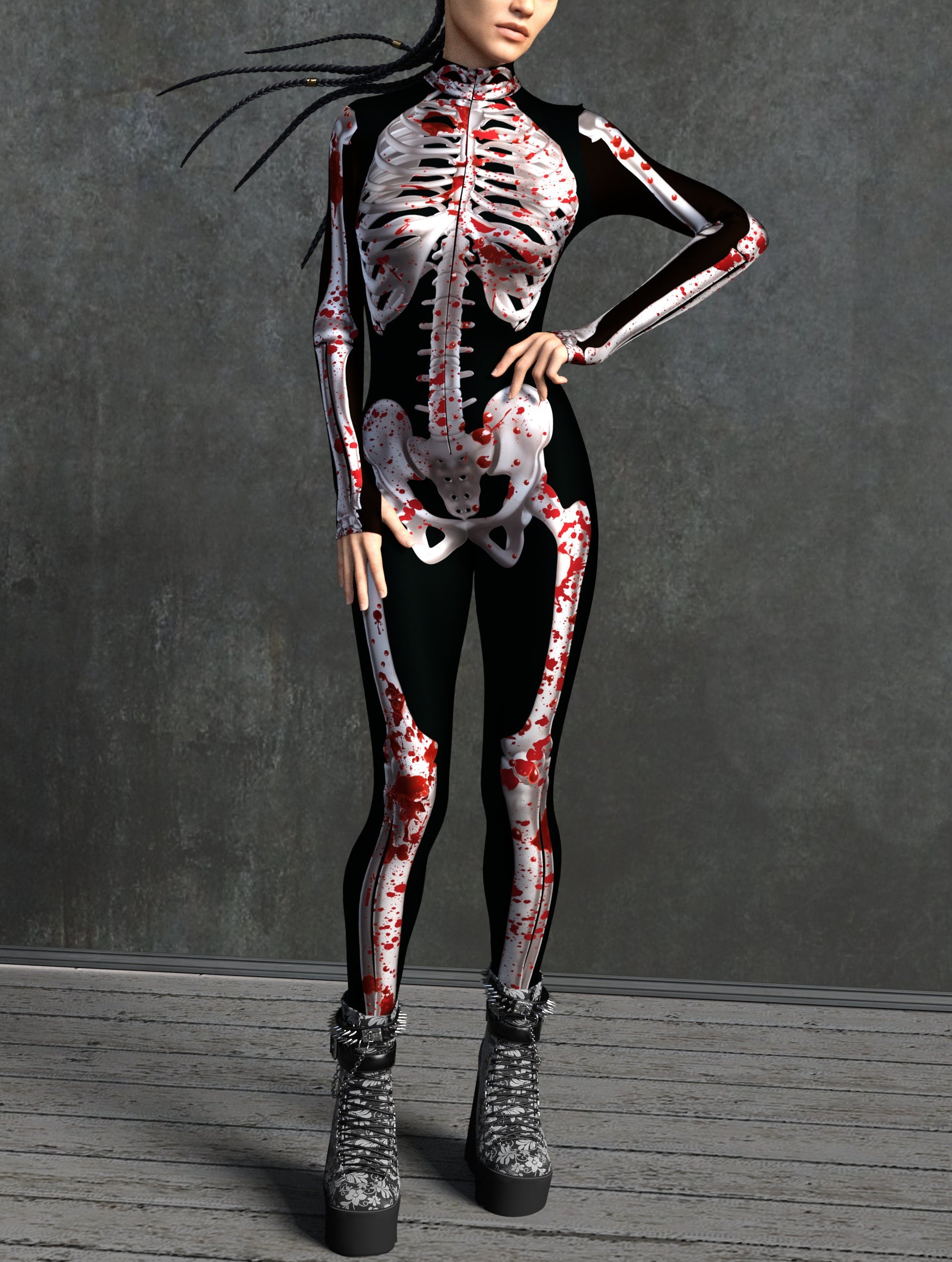 Blood Skeleton Costume 2