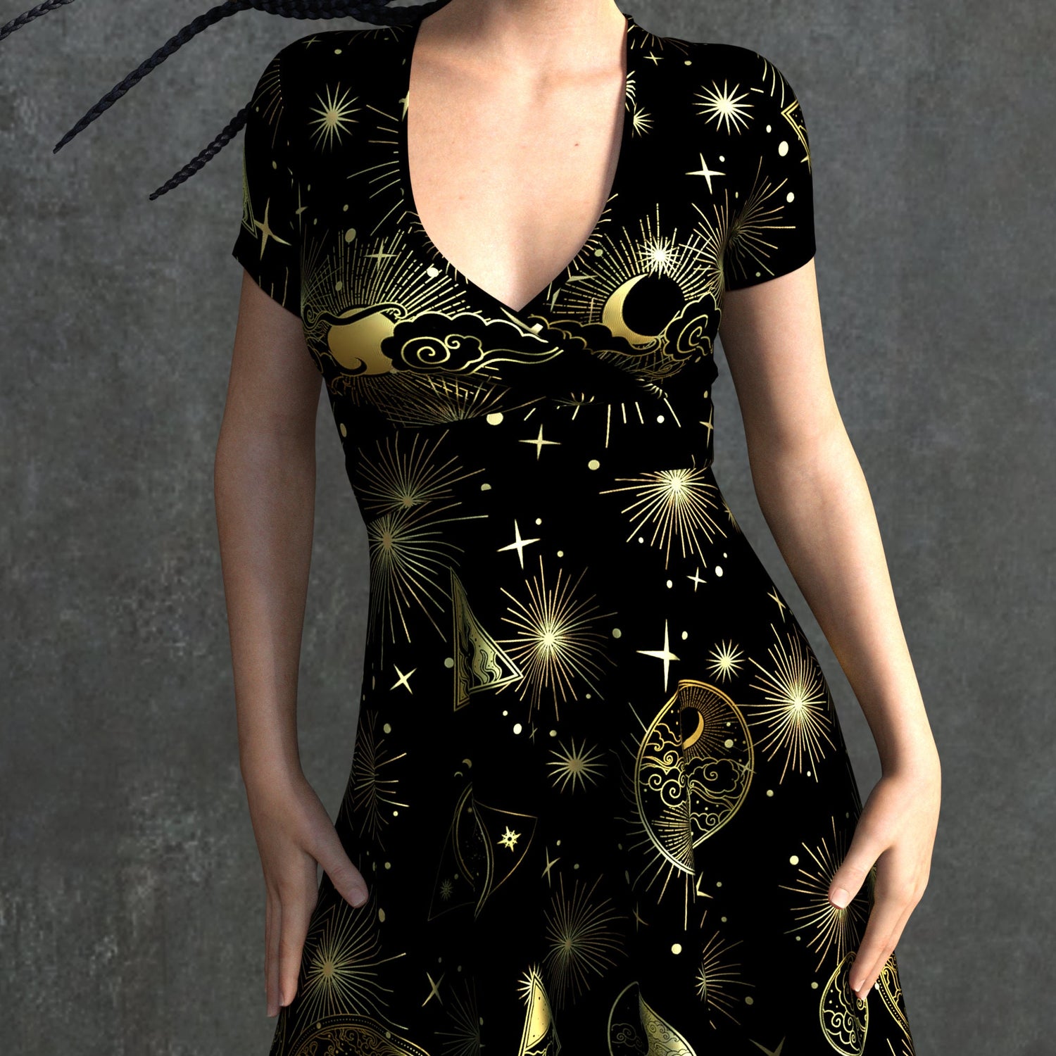 Golden Alchemy Hug Me Dress Black, Gold