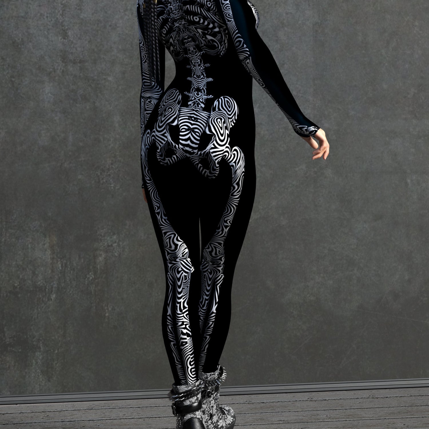 BnW Psych Skeleton Costume 2