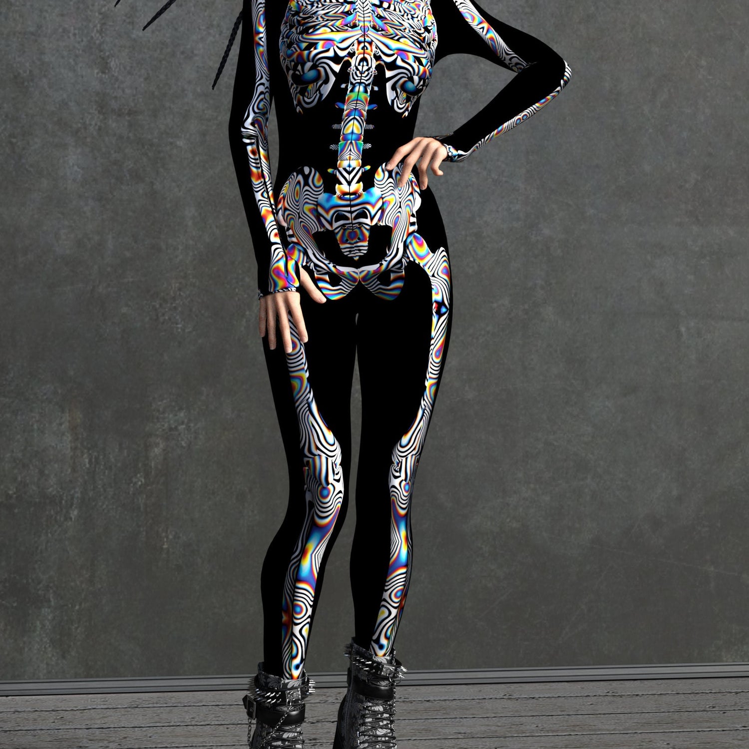 Universe Glitch Skeleton Costume 3