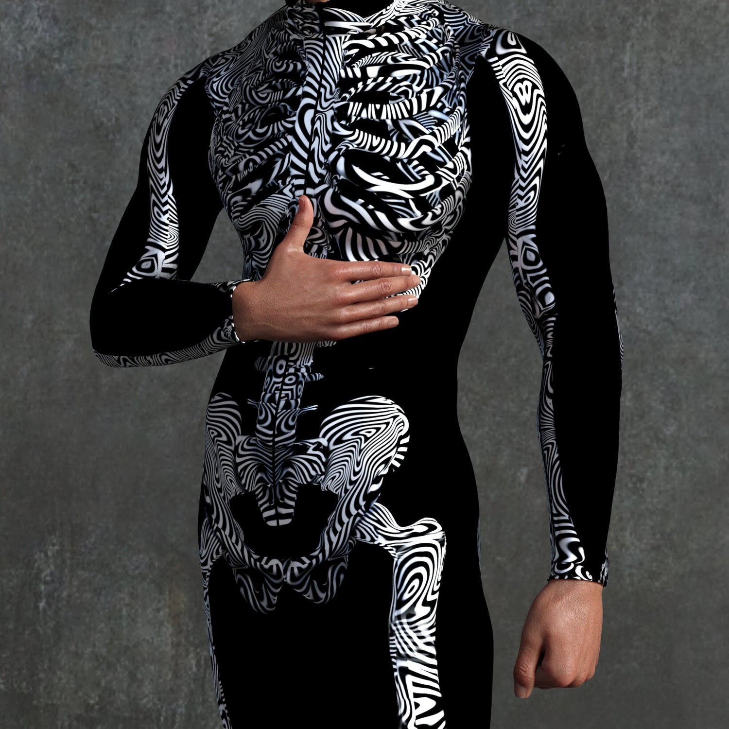 BnW Psych Skeleton Male Costume