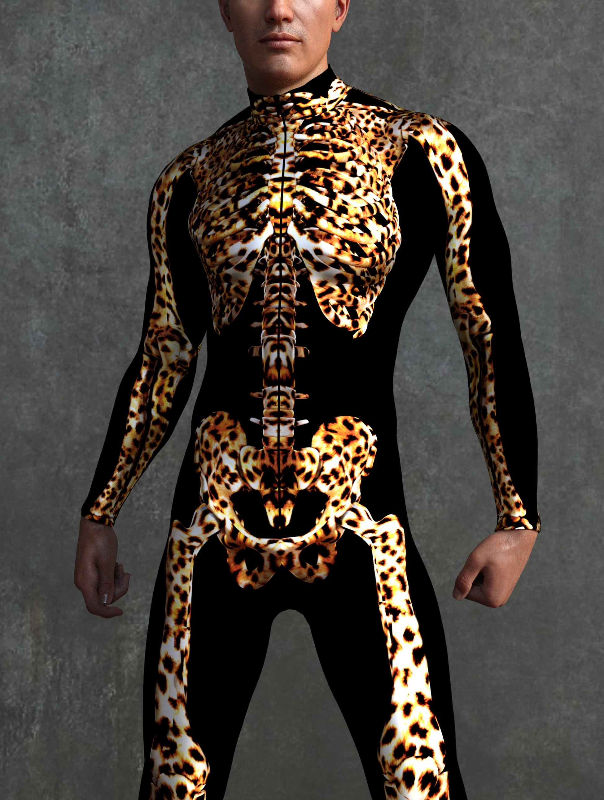 Leopard Skeleton Male Costume 1