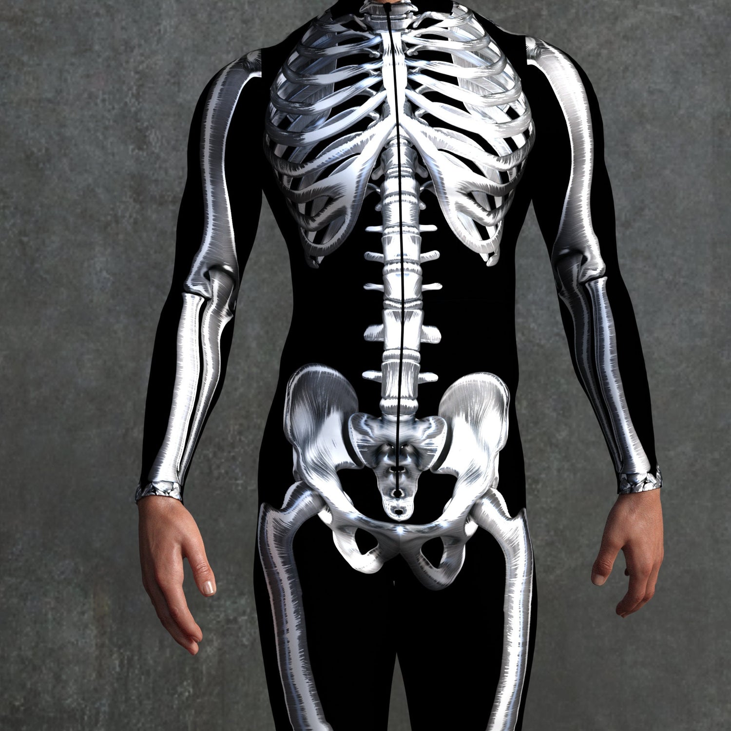 Silver Candy Skeleton Male Costume 7